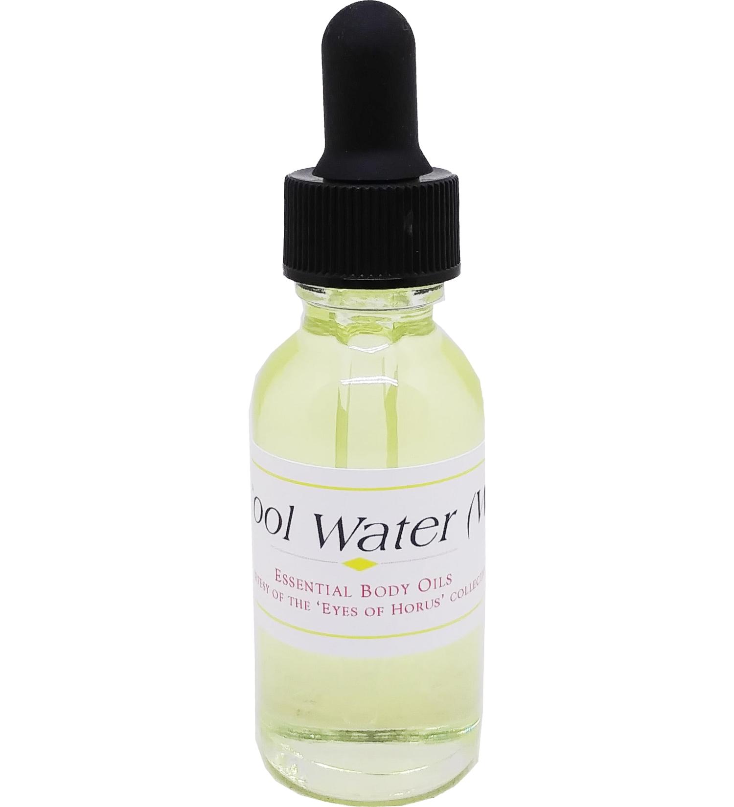 Cool Water - Type D For Women Scented Body Oil Fragrance Glass Dropper Top - Light Gold - 1 oz. - ID#36512 1 Fl Oz (Pack of 1)