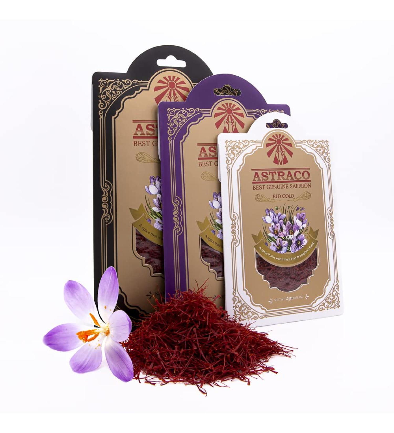 Astraco Pure Saffron Threads - 4g (0.141 oz) - Highest Quality Saffron for Cooking and Seasoning - Buy Online on GoSupps.com