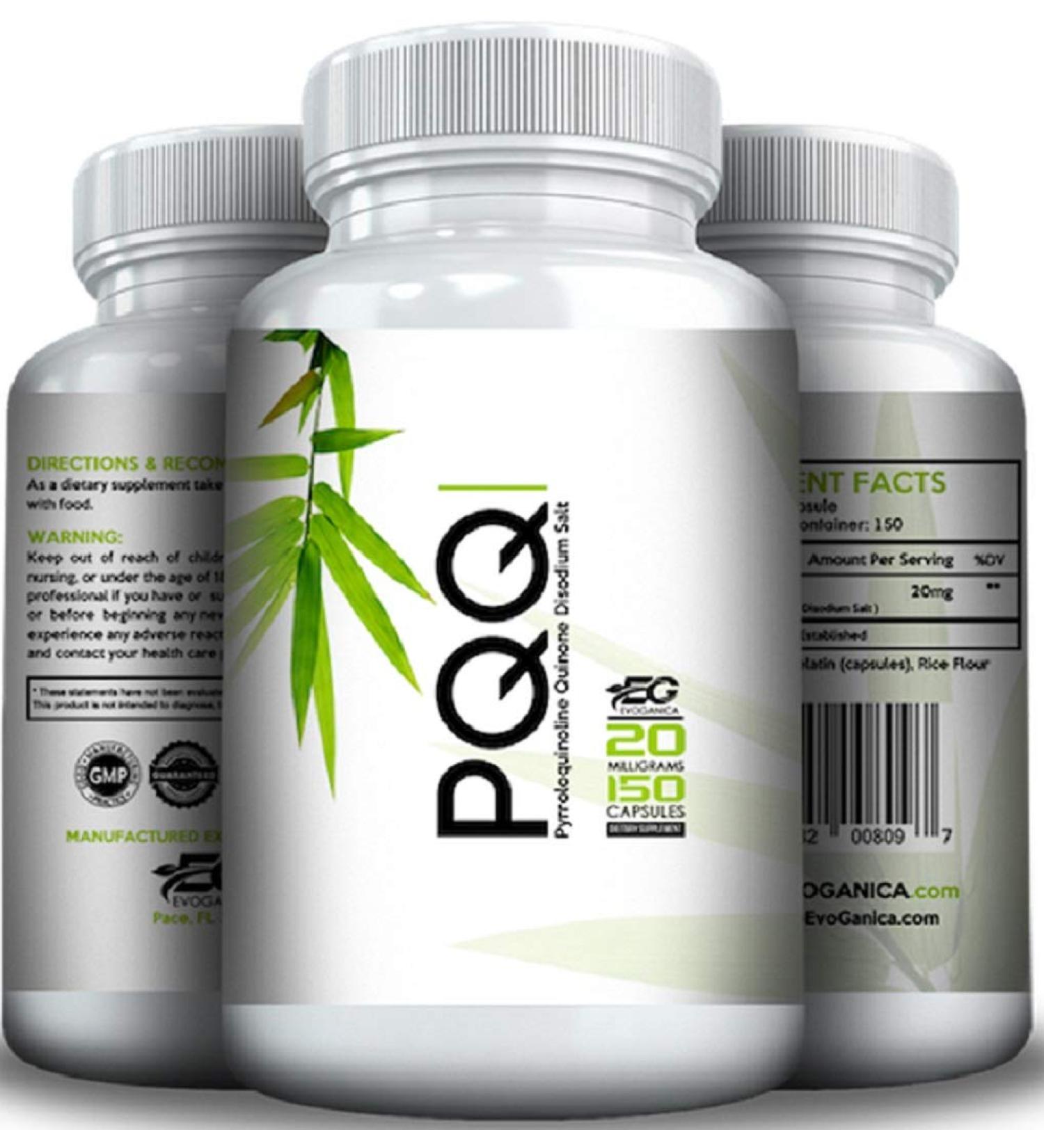 Buy EVOGANICA PQQ 20mg (150ct) - Premium Pyrroloquinoline Quinone Supplement for Optimal Health | Fast International Shipping - Buy Online on GoSupps.com