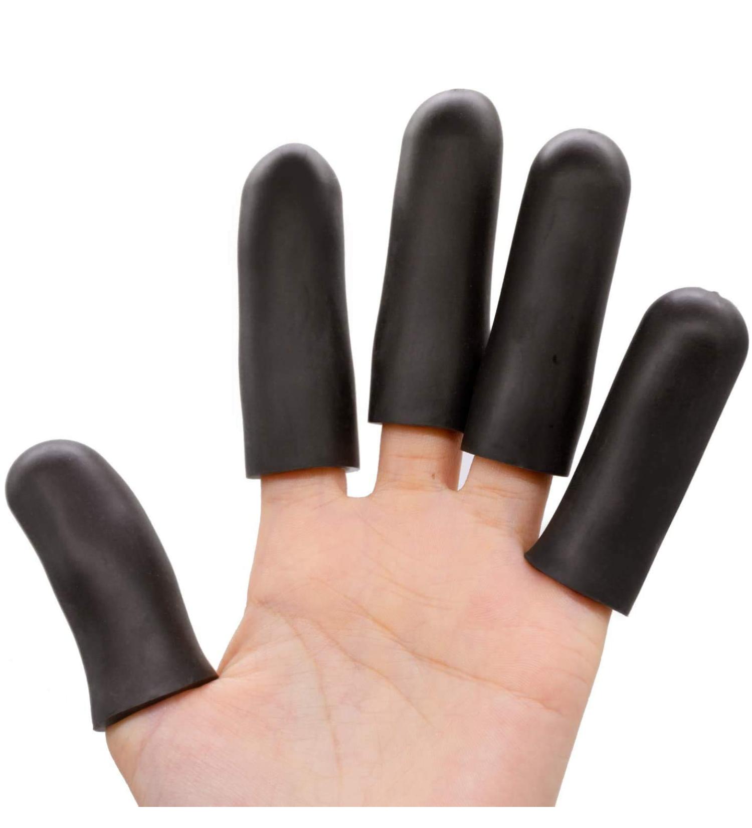 Povihome Black Finger Protectors - Pack of 10 Moisturizing Finger Cots for Cracked Fingers - Elastic Thumb and Finger Covers for Pain Relief - Buy Online on GoSupps.com