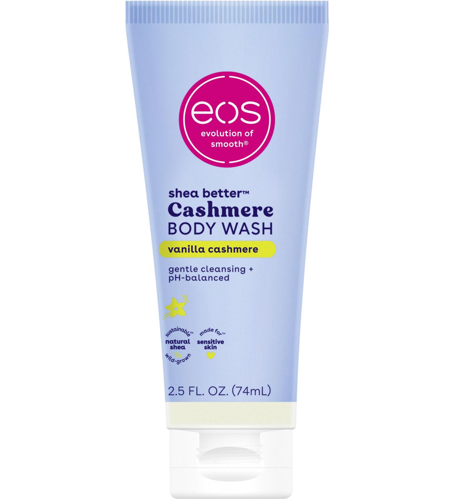 eos Travel Vanilla Cashmere Body Wash- Travel Size Body Wash Hydrating Moisturizing Toiletries Mini Shea Butter 2.5 fl oz 1 Fl Oz (Pack of 1) - Buy Online on GoSupps.com