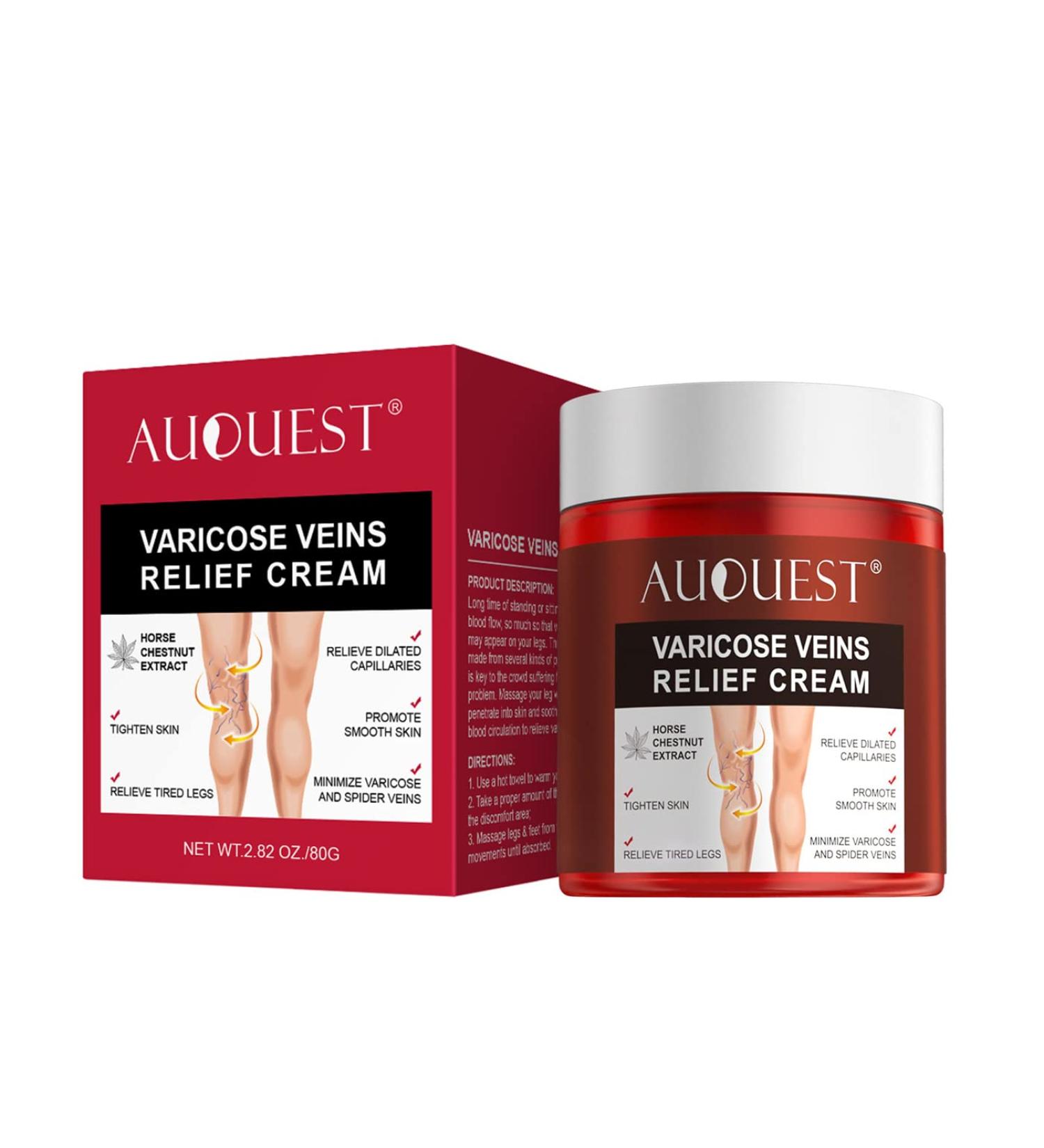 Varicose Vein & Leg Cream - Natural Treatment for Varicose & Spider Veins - Improve Circulation & Capillary Health - 2.82oz - Buy Online on GoSupps.com