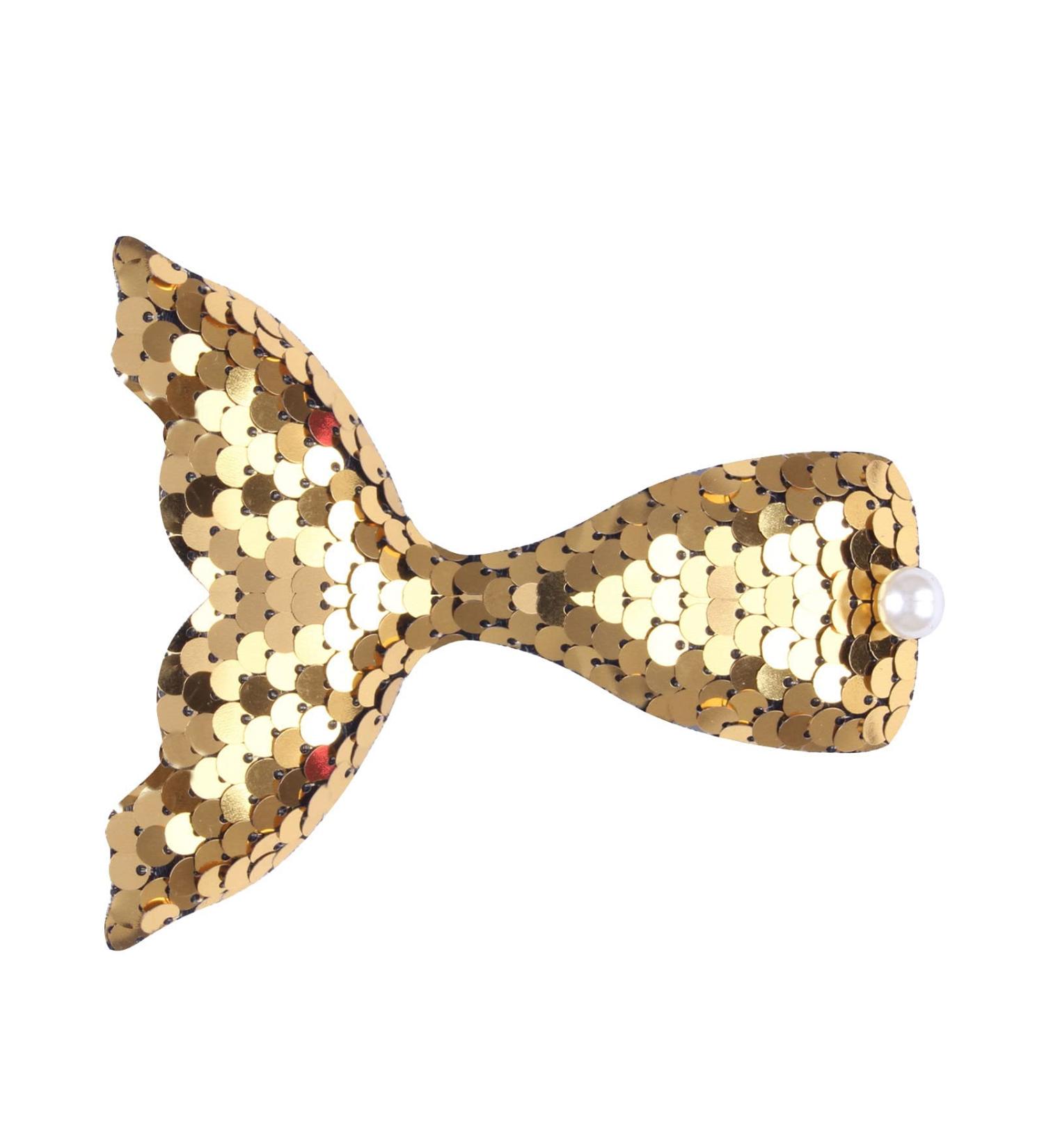 Buy Cute Mermaid Sequins Baby Hair Clips | Colorful Rainbow Large Hair Accessories - 1pc Yellow - Buy Online on GoSupps.com