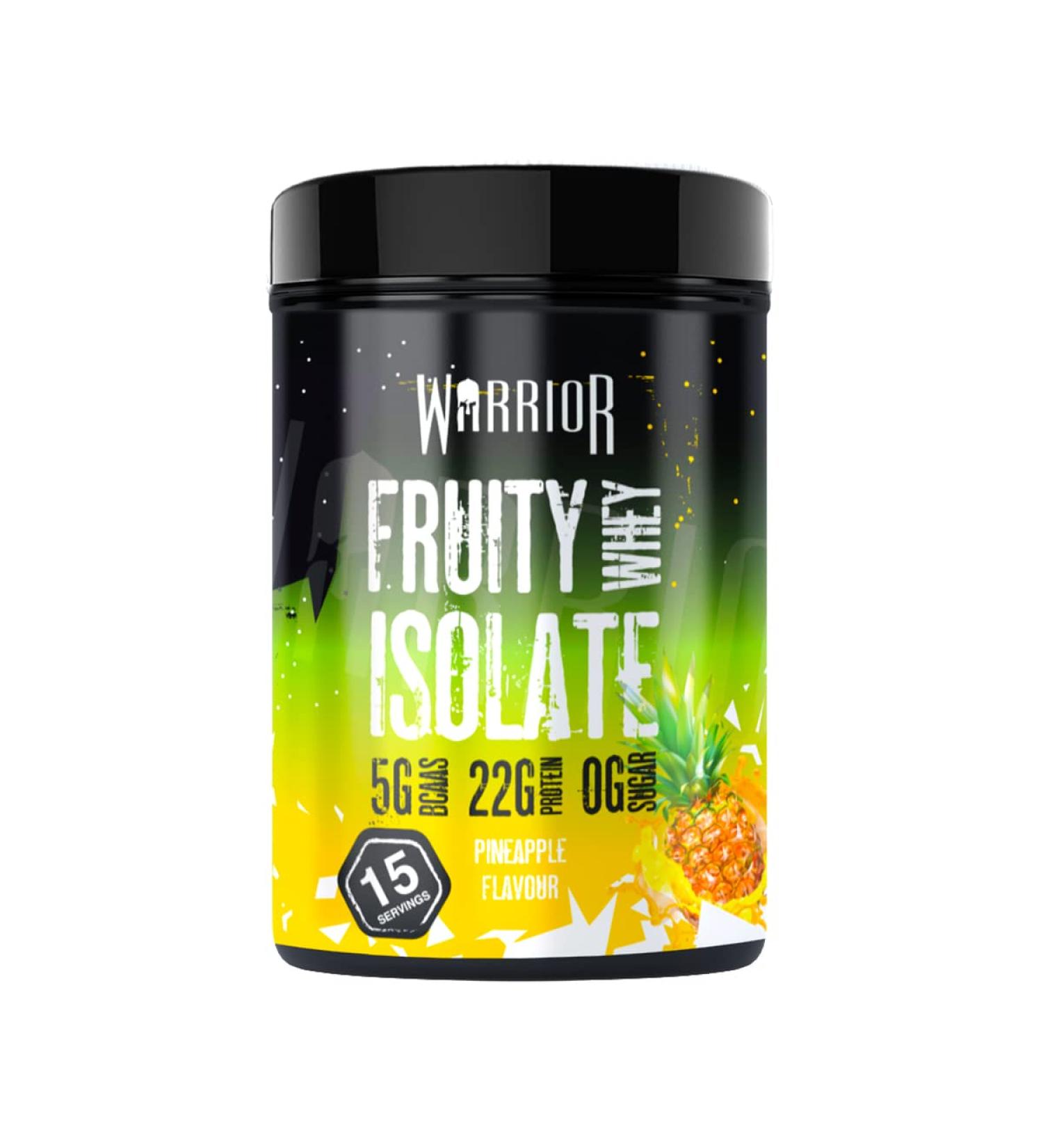 Warrior Fruity Clear Whey Isolate Pineapple Protein Powder - 15 Servings - Low Sugar Post Workout Shake - Buy Online on GoSupps.com