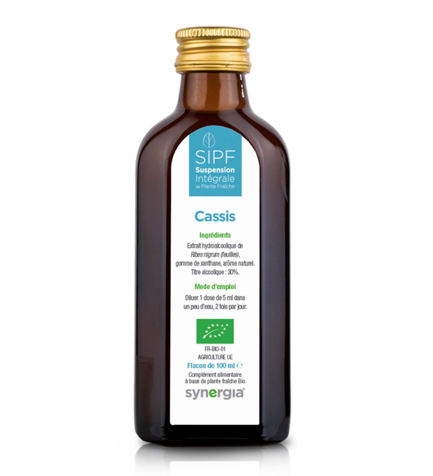 French Organic Blackcurrant 100 ml | Drinking Solution for Fresh Plants | Joint Care Joint Mobility Joint Pain | Certified AB Certified France | Laboratory SYNERGIA - Buy Online on GoSupps.com