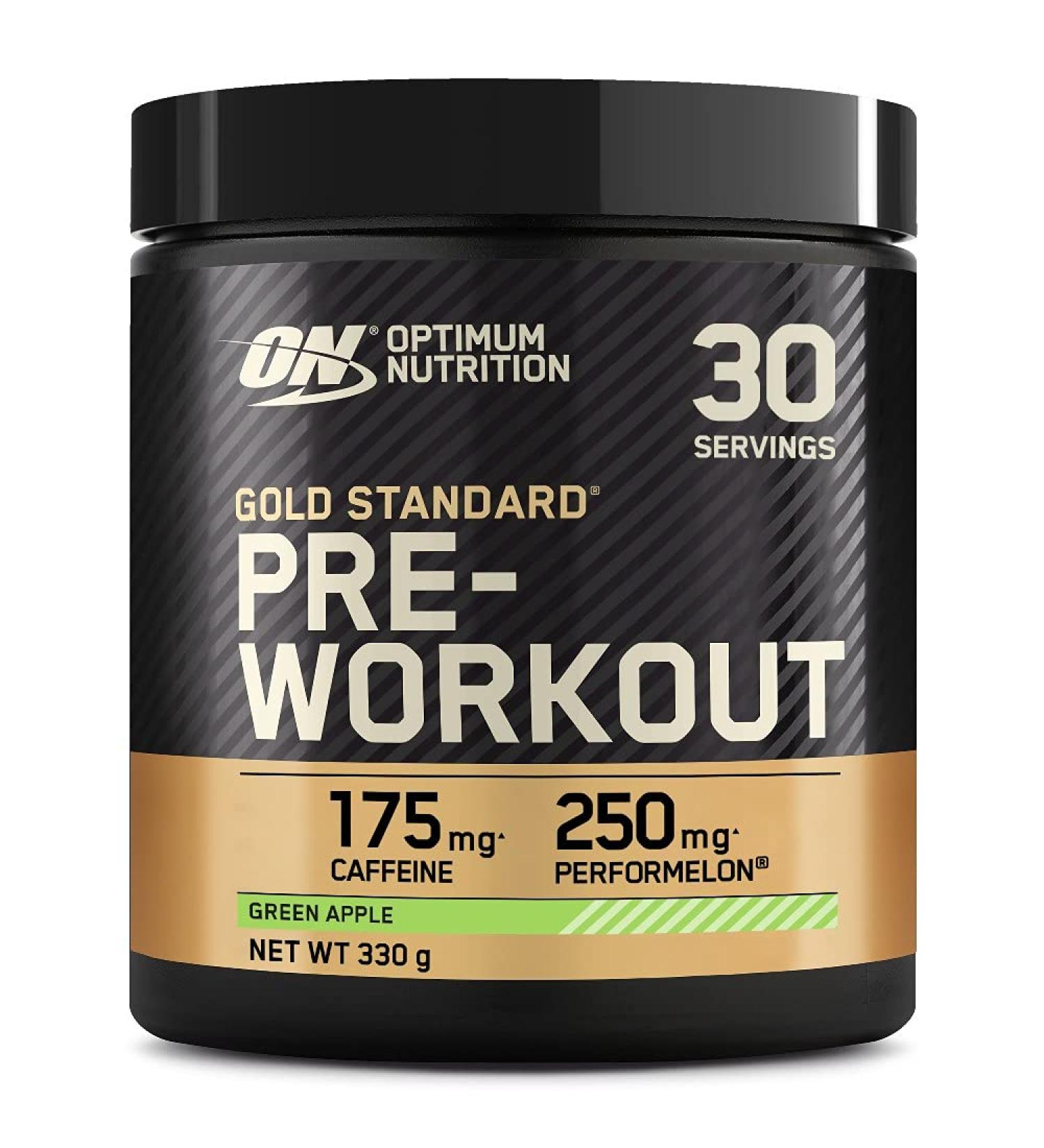 Optimum Nutrition Gold Standard Pre Workout Green Apple Powder 330g - Buy Online on GoSupps.com