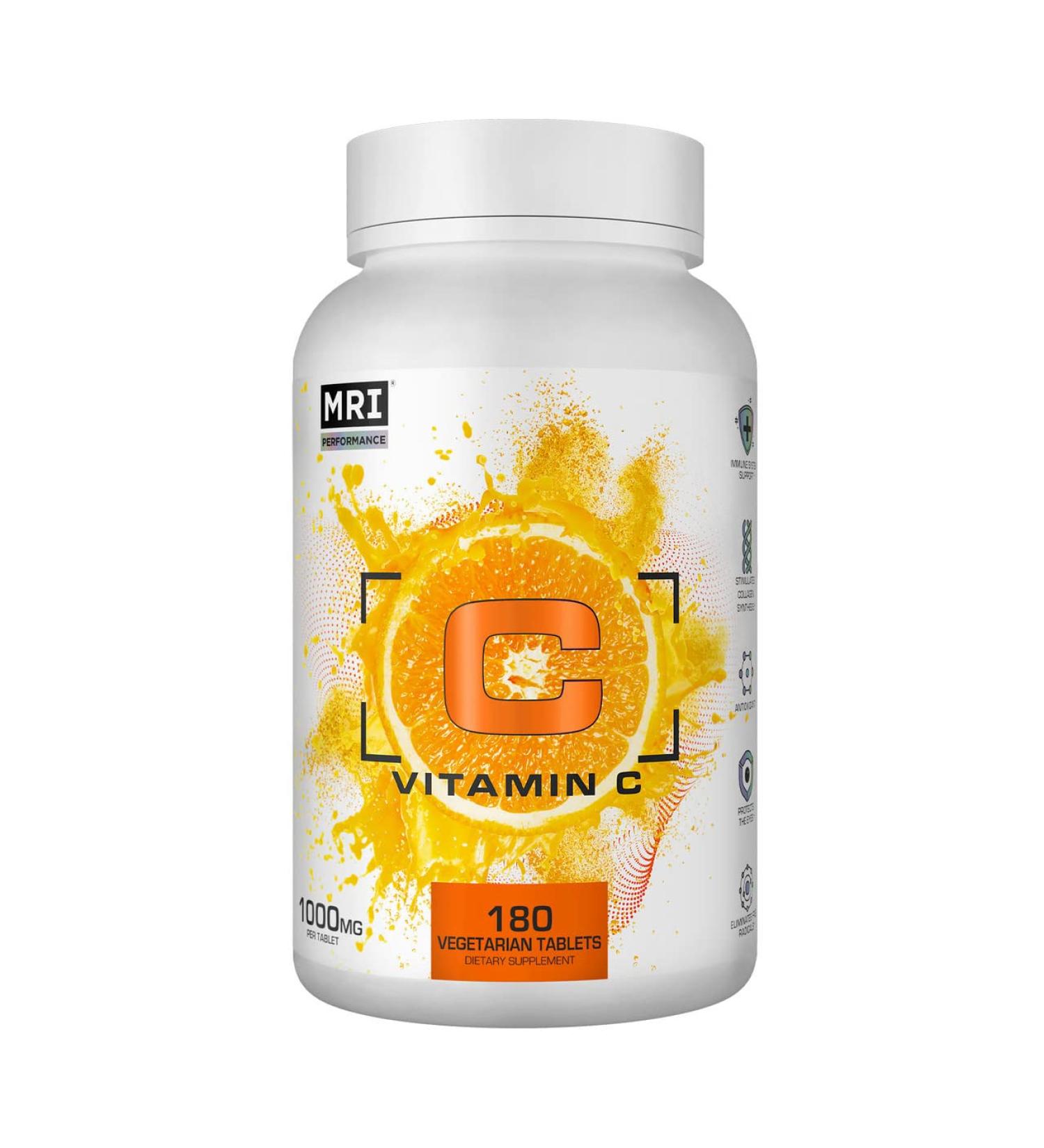 MRI Performance Vitamin C 1000mg, Antioxidant & Immune Support, Collagen & Skin Health Support, Citrus Bioflavonoid Complex (180 Vegetarian Tablets) - Buy Online on GoSupps.com