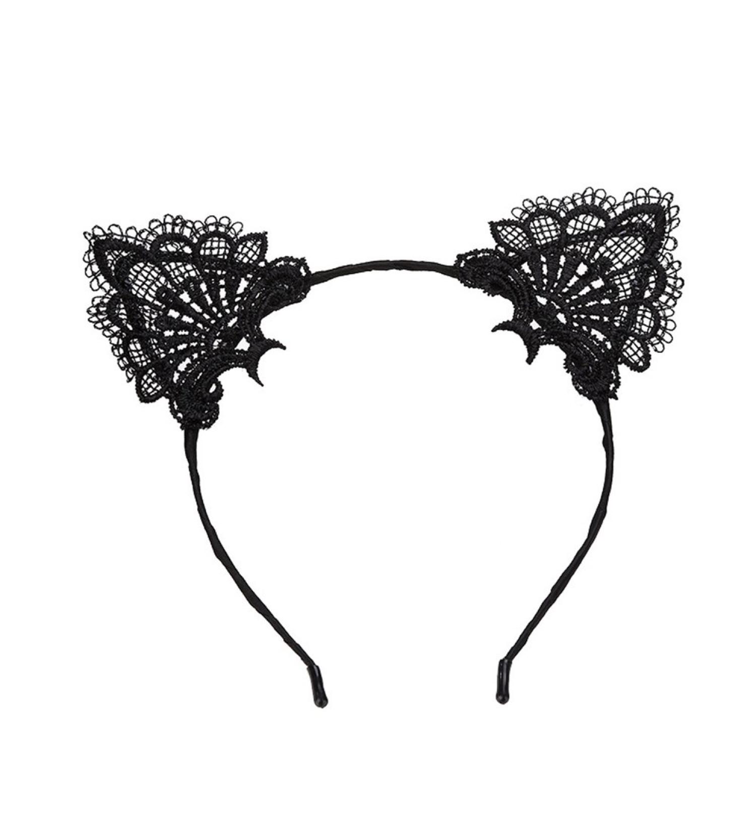 ZHOUBA Women Cute Cat Ear Fashion Lace Hairband Headband Hair Accessories Gift (Black) - Buy Online on GoSupps.com