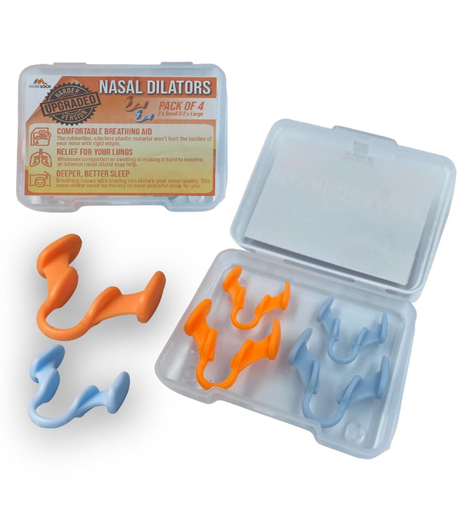 Anti Snore Nasal Dilators for Breathing - Upgraded Harder Version - 4-Pack - Small & Medium Sizes - by Mobi Lock - Buy Online on GoSupps.com