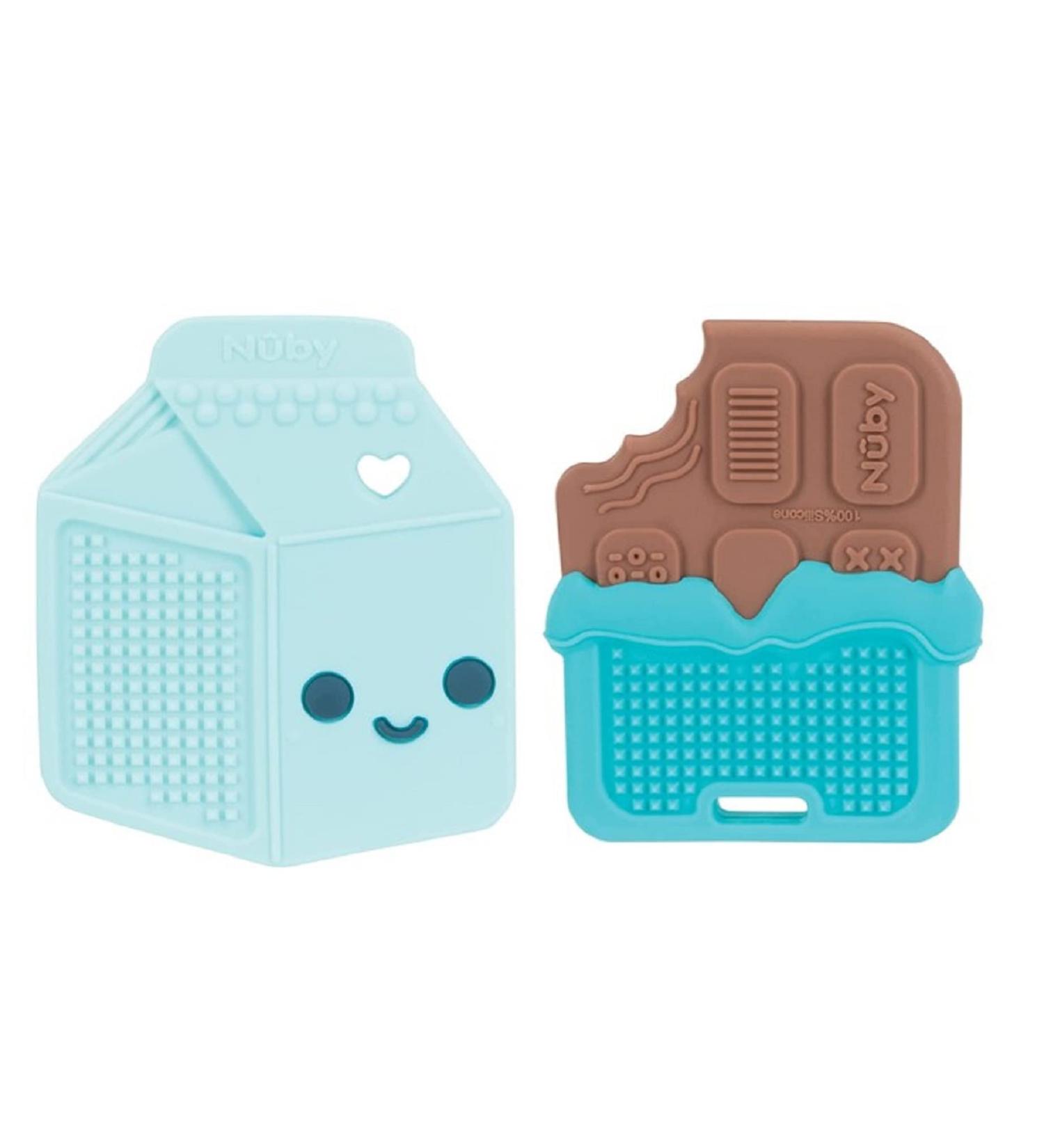 Nuby All Silicone Teether - Milk Carton/Chocolate Bar - 3+ Months - Buy Online on GoSupps.com