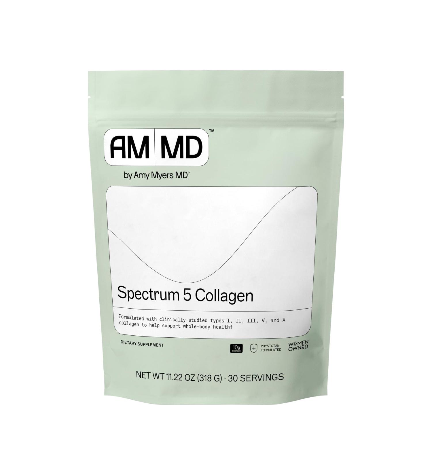 Amy Myers MD Spectrum 5 Collagen Peptides Powder - Daily Collagen Supplement for Healthy Hair, Skin & Nails - for Joint Support, Gut & Immune Health - 30 Servings - Buy Online on GoSupps.com