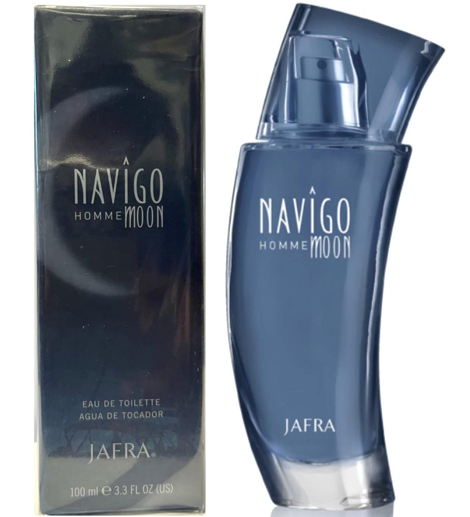 Jafra Navigo Moon EAU de Toilette 3.3 Fl.oz Sweeps you up in sensual spontaneity with romantic notes of cardamom and bergamot 3.3 Fl Oz (Pack of 1) - Buy Online on GoSupps.com