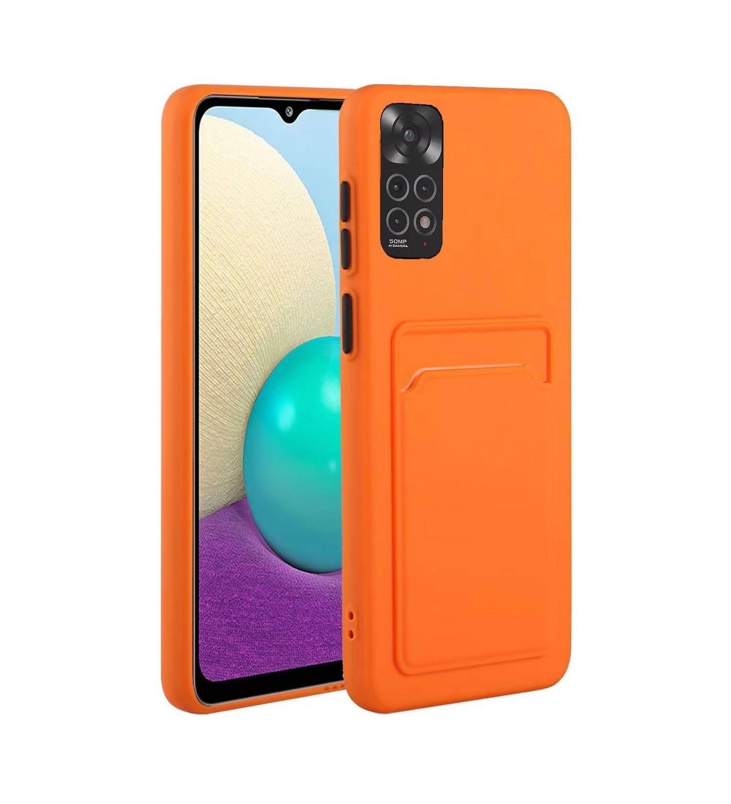 Buy Tivenfezk Nadoli Silicone Case for Xiaomi Redmi Note 11 Pro - Ultra Thin Shockproof Scratch-Resistant Wallet TPU Cover with Credit Card Holder - Orange - Buy Online on GoSupps.com