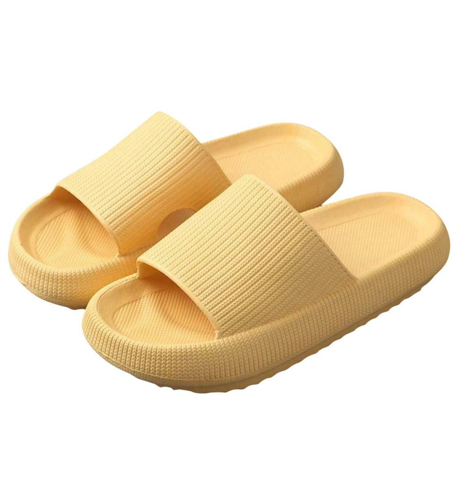 Sliders Cloud Slippers Women Men Non-Slip Mens Womens Slippers Cloud Sliders Soft Flip Flops with Thick Sole for Shower Bathroom Pool Beach 7 UK Yellow - Buy Online on GoSupps.com