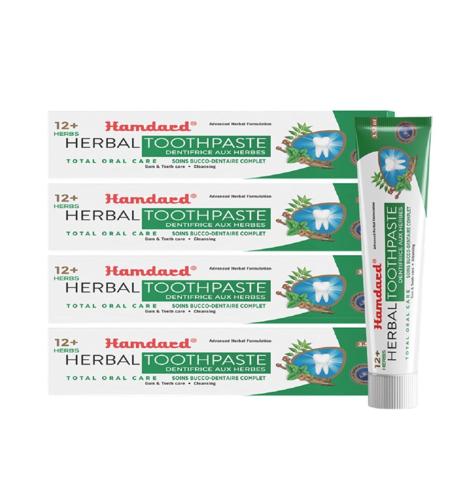 Hamdard 12 Herbs Miswak Total Oral Care Toothpaste 100g / 3.53Oz (Pack of 4) - Buy Online on GoSupps.com