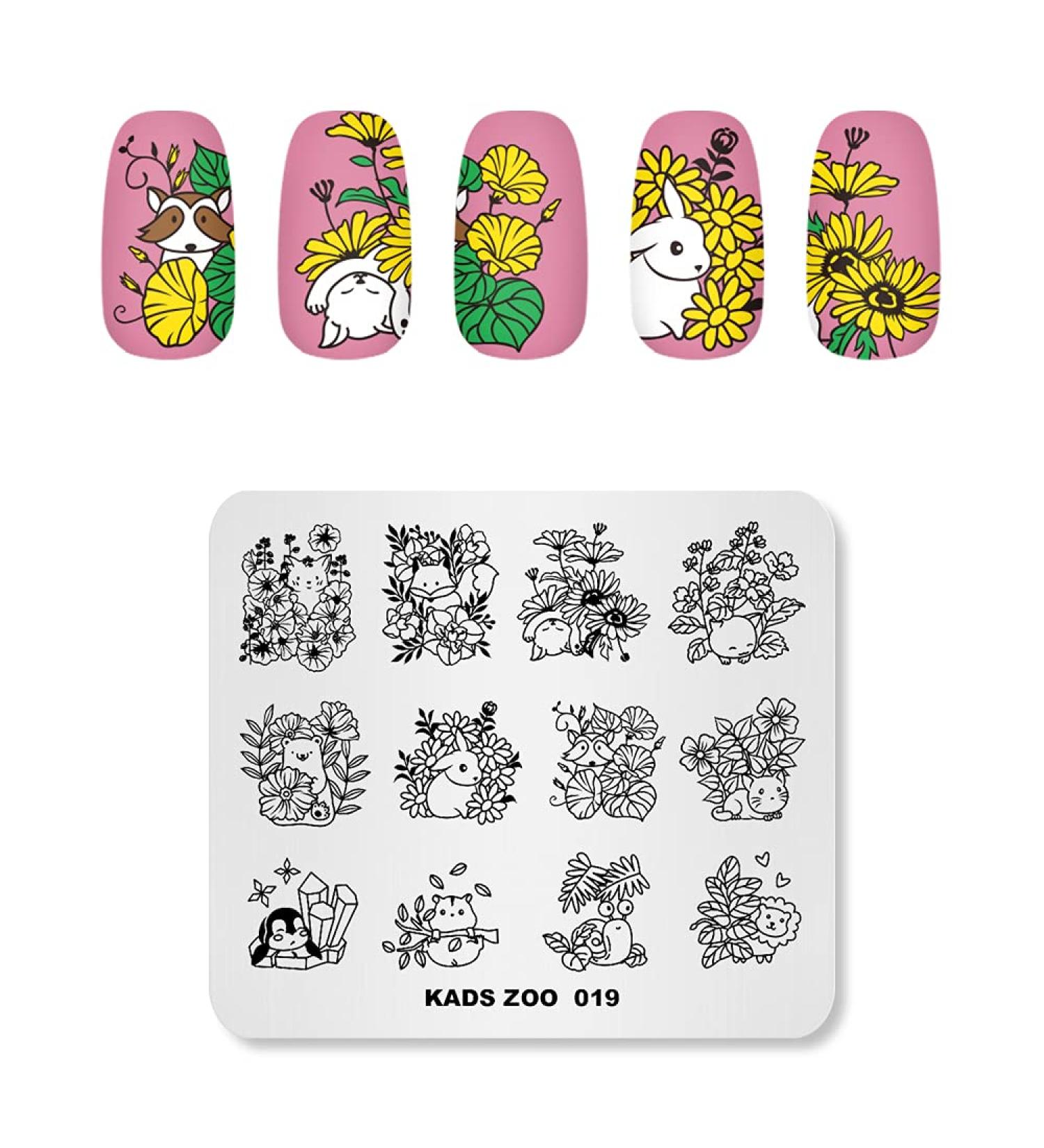 KADS Nail Art Stamping plate Nail Template Nail Art Design Tool Nail DIY Design Image Plate (ZO019) - Buy Online on GoSupps.com