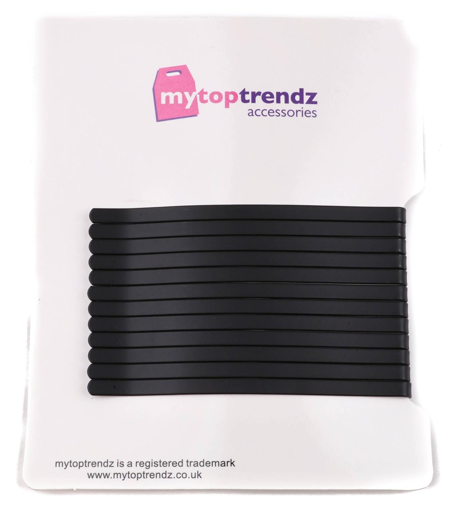 Mytoptrendz Set of 12 Classic Large Hair Clips Durable Metal Matt Black 80mm - Perfect for All Hair Types - Buy Online on GoSupps.com