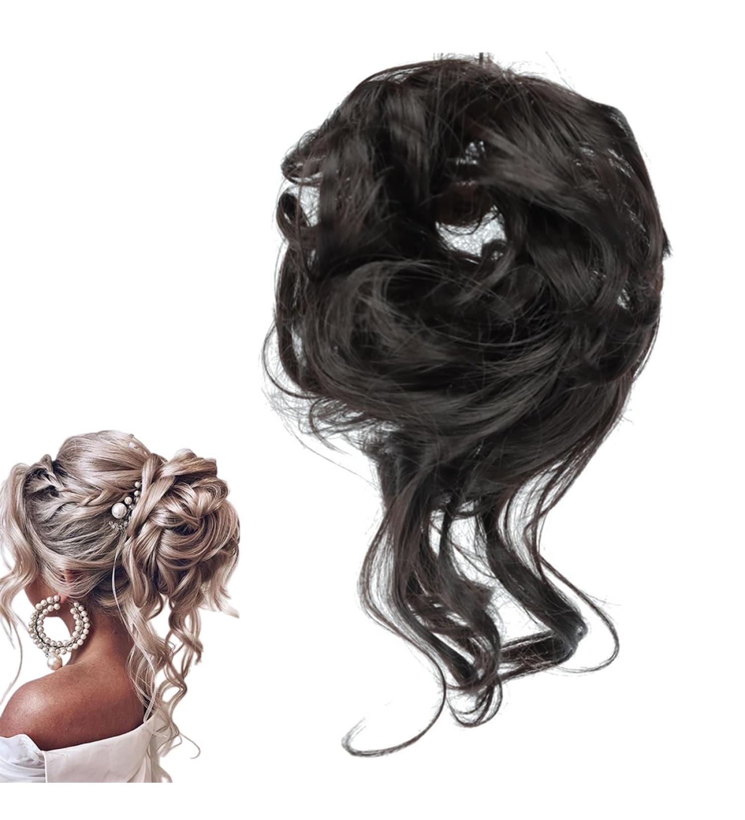 Prinfantasy Messy Hair Scrunchies Bun Extensions for Women - Curly Wavy Updo Ponytail Hair Piece Donut Accessory GBFQ002 - Buy Online on GoSupps.com