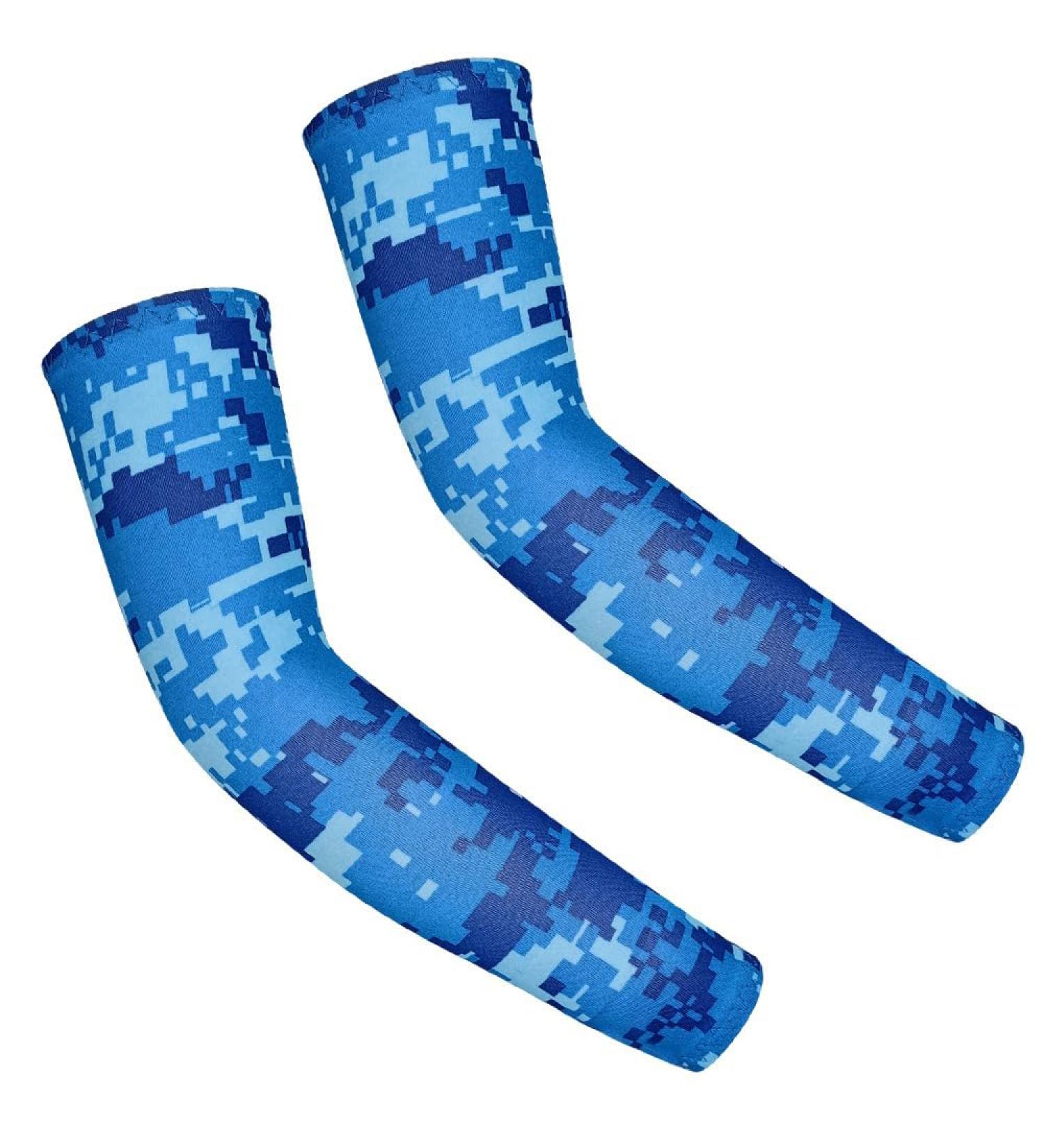 Whatcano Kids UV Protection Arm Sleeves - Breathable Camo-Blue Sun Protection for Cycling Running & Sports (Ages 4-10) - Buy Online on GoSupps.com