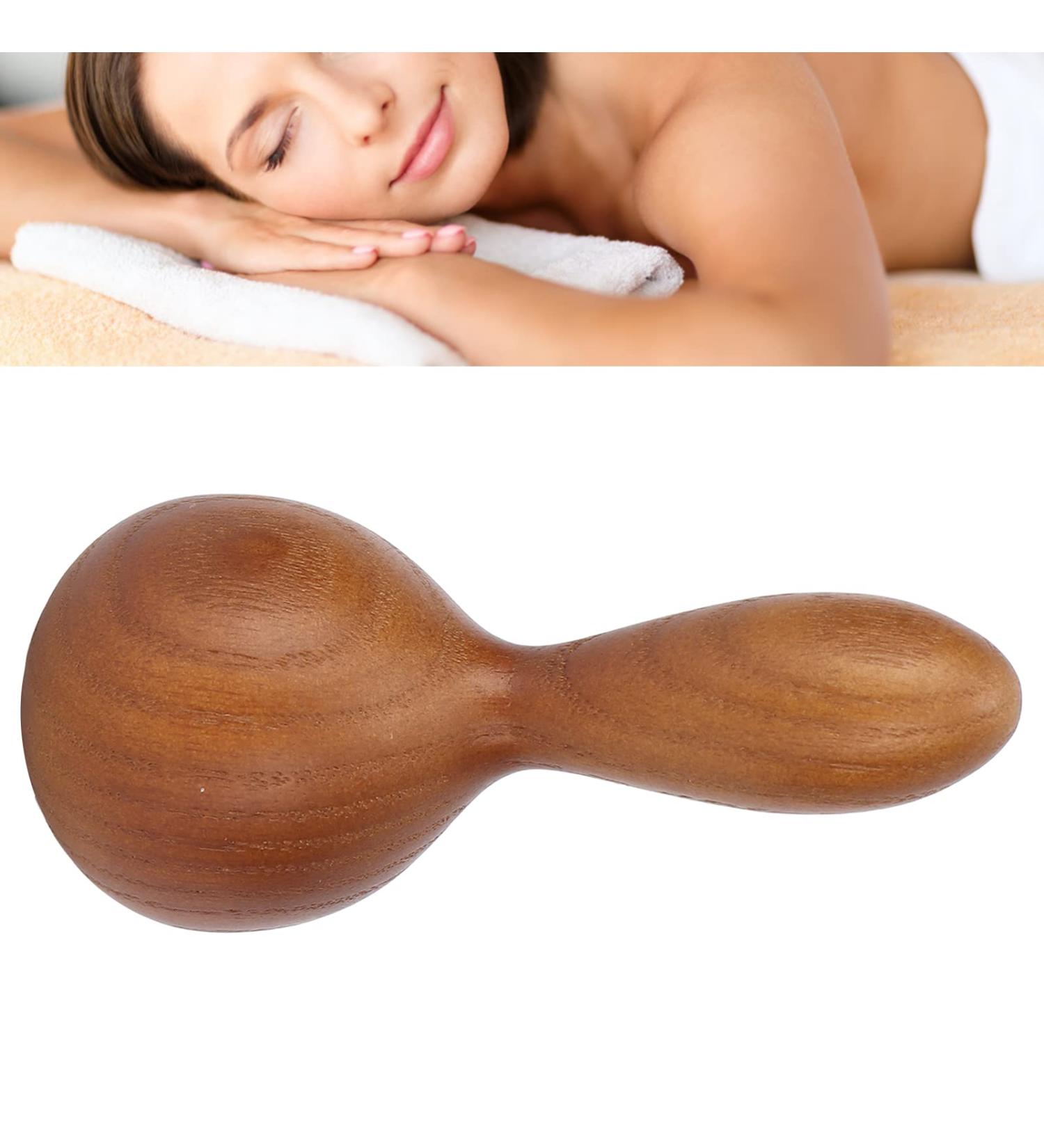 Wooden Handheld Massage Hammer - Portable Essential Oil Massage Tool for Psoas Muscle Release & Skin Care | Teakwood Wood Therapy Kit - Buy Online on GoSupps.com