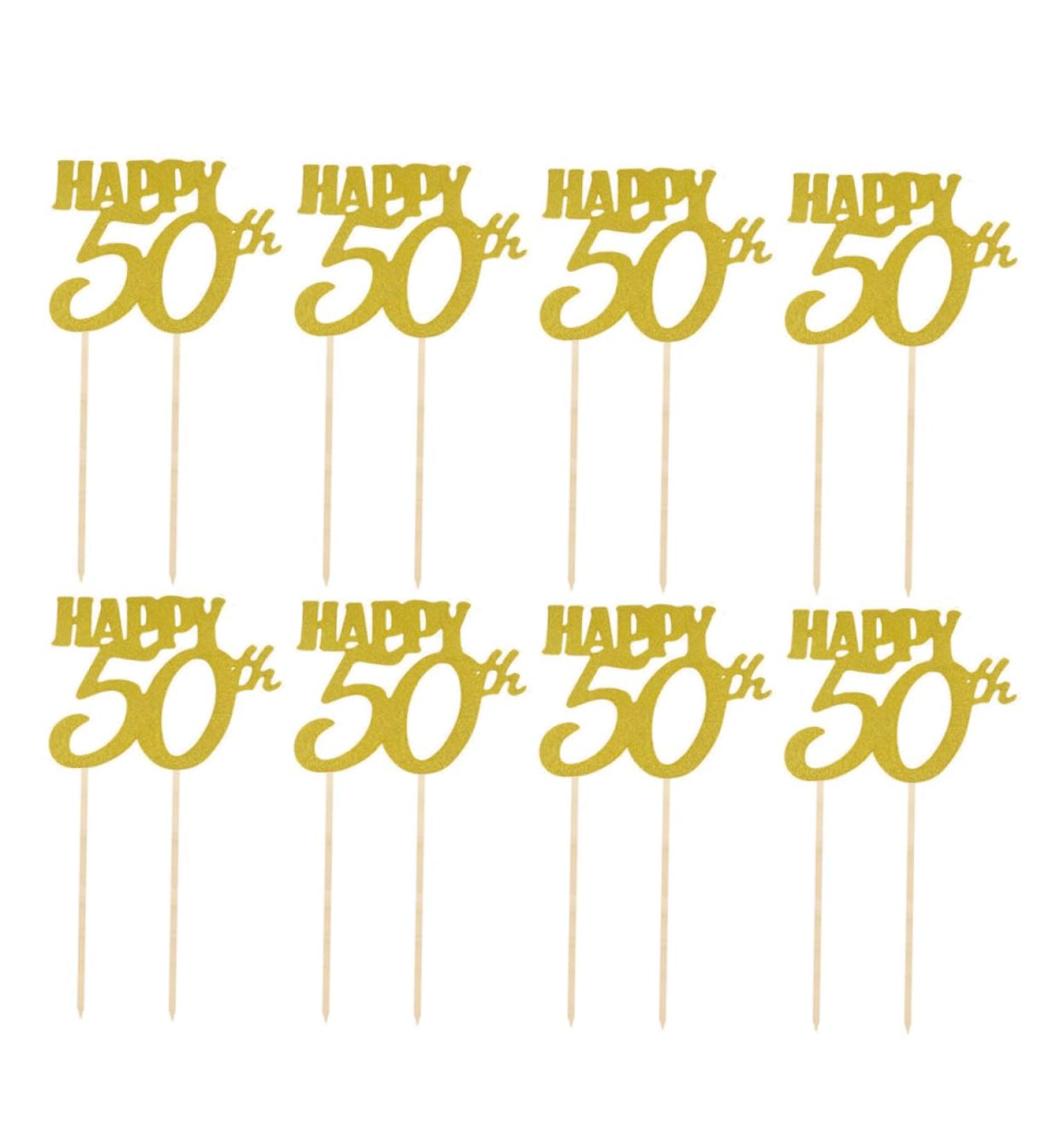 COLLBATH 12pcs Birthday Cake Toppers Th Birthday Shimmer Prais Party Supplies Insert Card Decor Glitter Cupcake Picks Bamboo Plug in - Buy Online on GoSupps.com