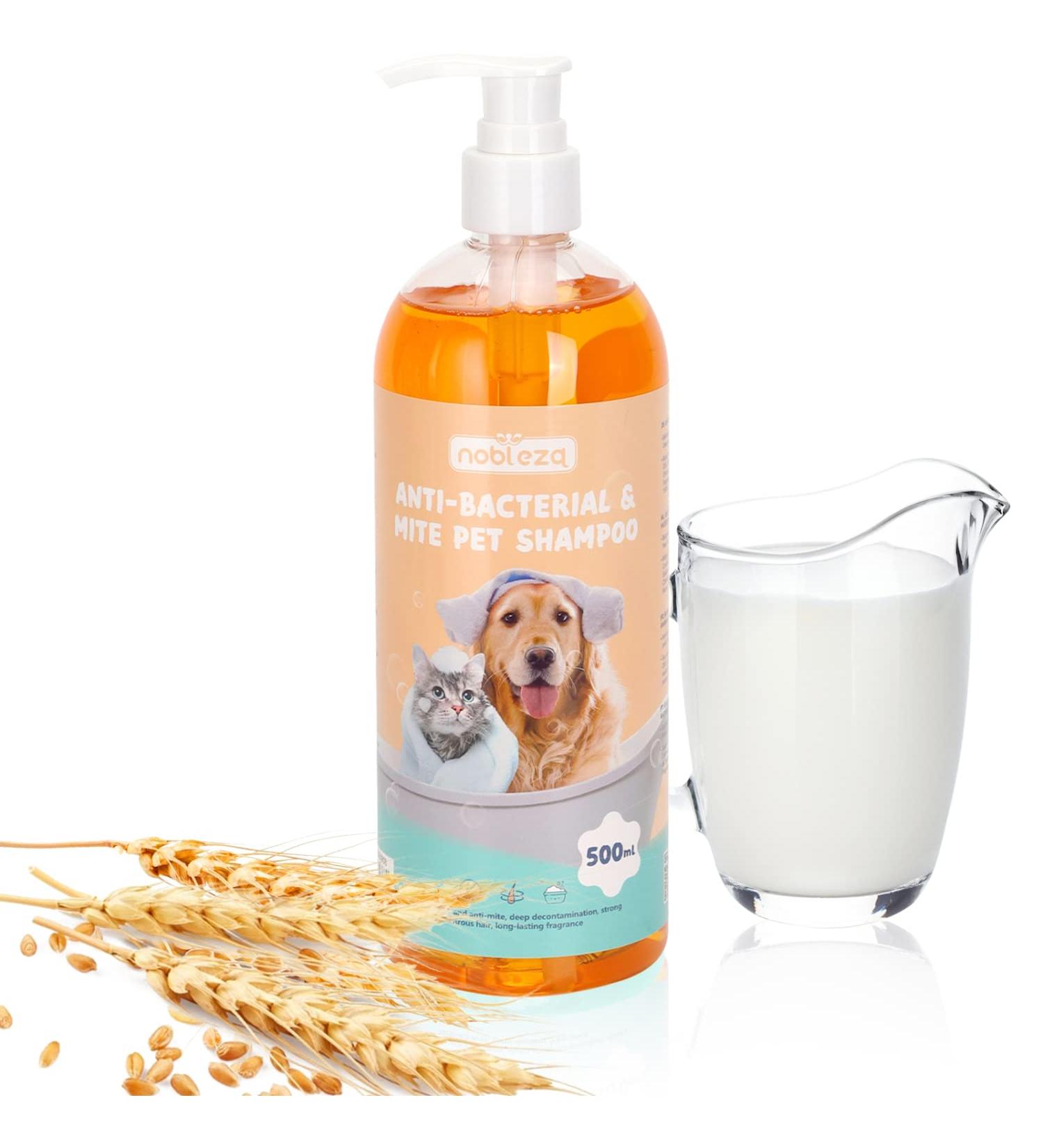 Nobleza Dog Shampoo for Itching & Mites - Natural Extract Sensitive Formula for Cats & Puppies (500ml) - Anti-Bacterial Relieves Skin Irritation - Buy Online on GoSupps.com