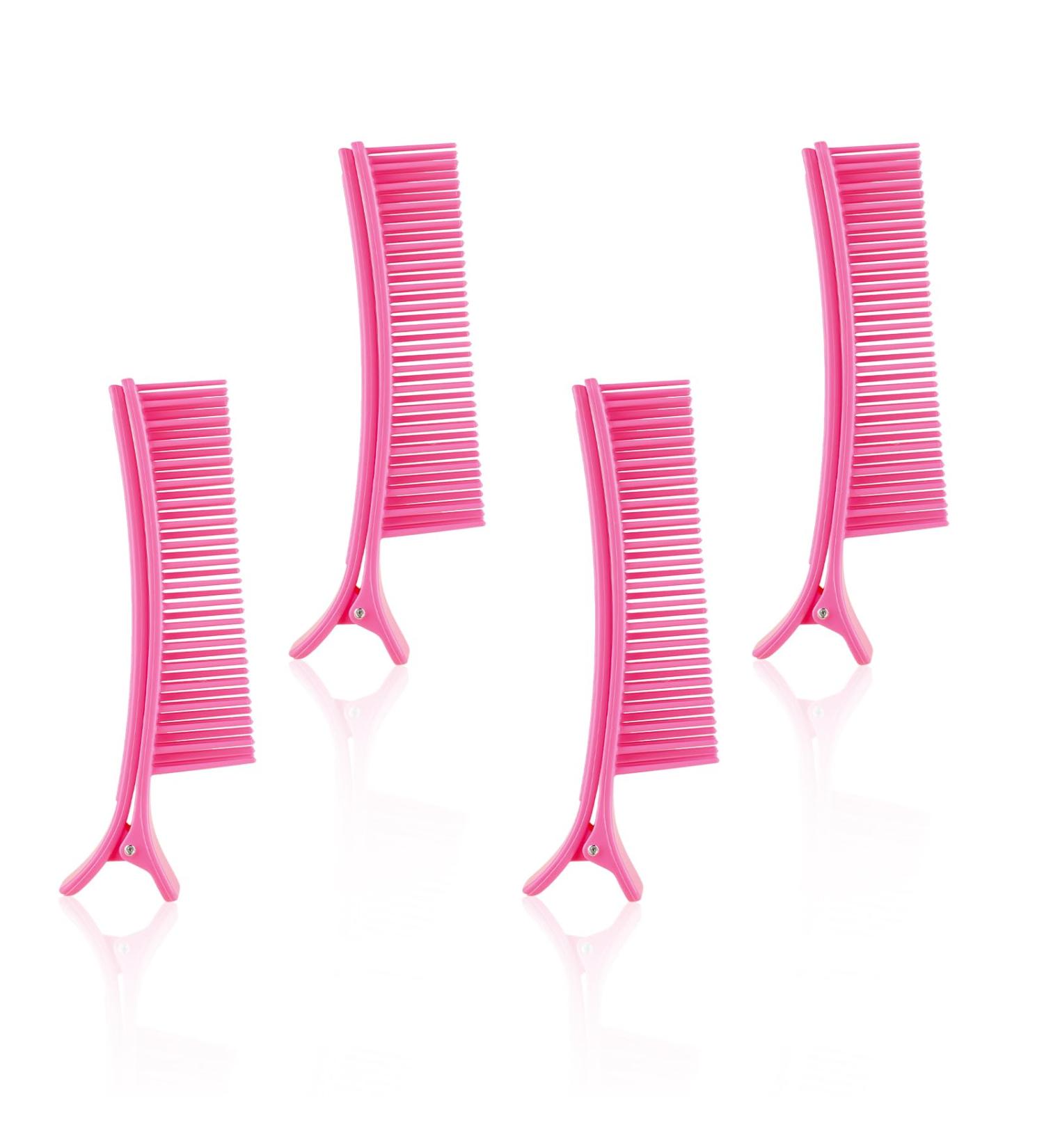 Giantree Hairdresser Non-Slip Hair Clips Comb Grip Clips for Hair Section Styling Hair Parting Combs Clips for Professional Salon Home Styling Section Haircuts Colouring Hair (Pink) - Buy Online on GoSupps.com