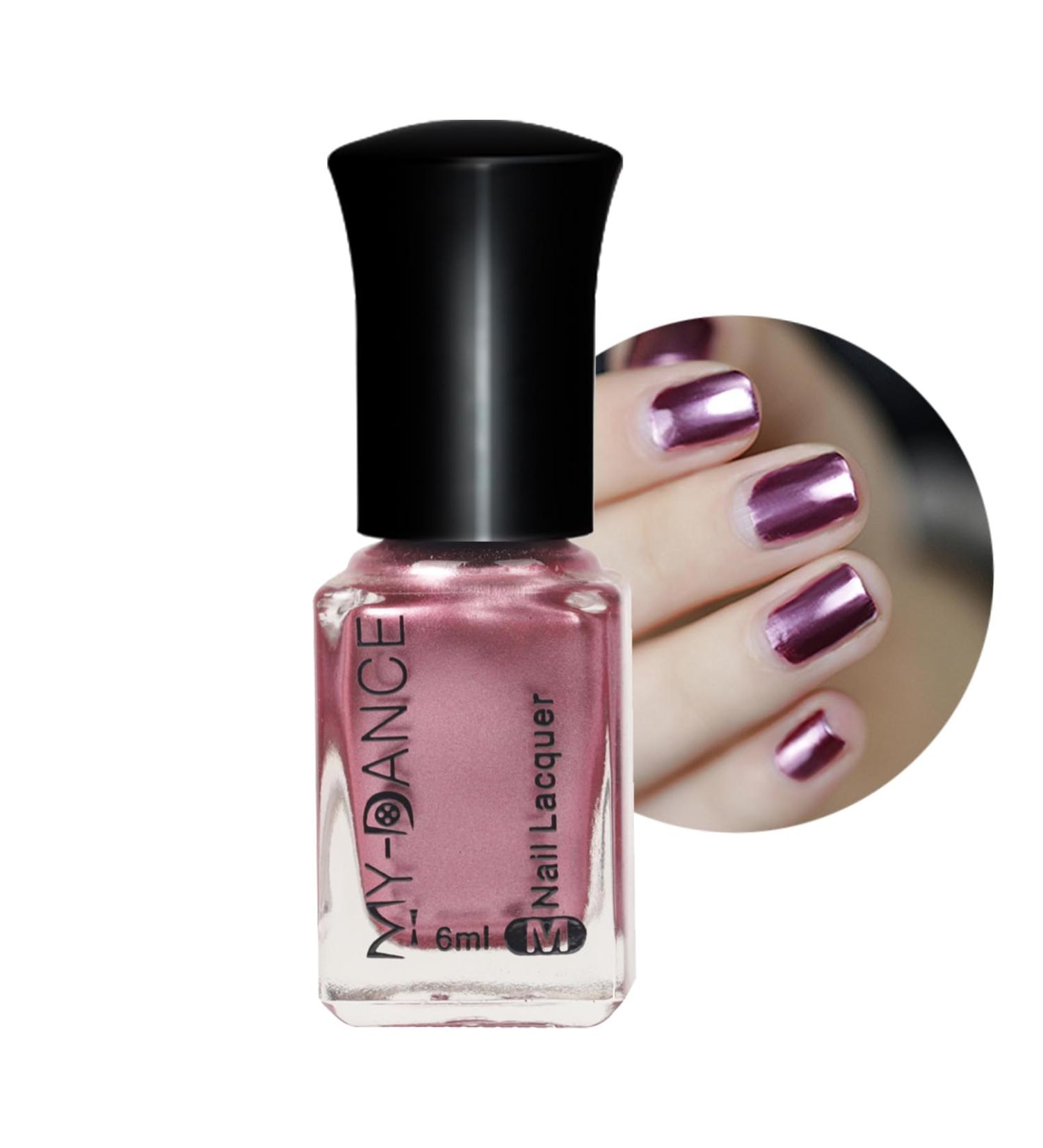 Metal Nail Polish 6ml Mirror Nail Varnish Pink Metallic Effect Nail Art Polish Plating Metallic Nail Polish No UV Needed Magic Chrome Gel Nail Polish For Home Nail Art TJ004 6 ml (Pack of 1) - Buy Online on GoSupps.com