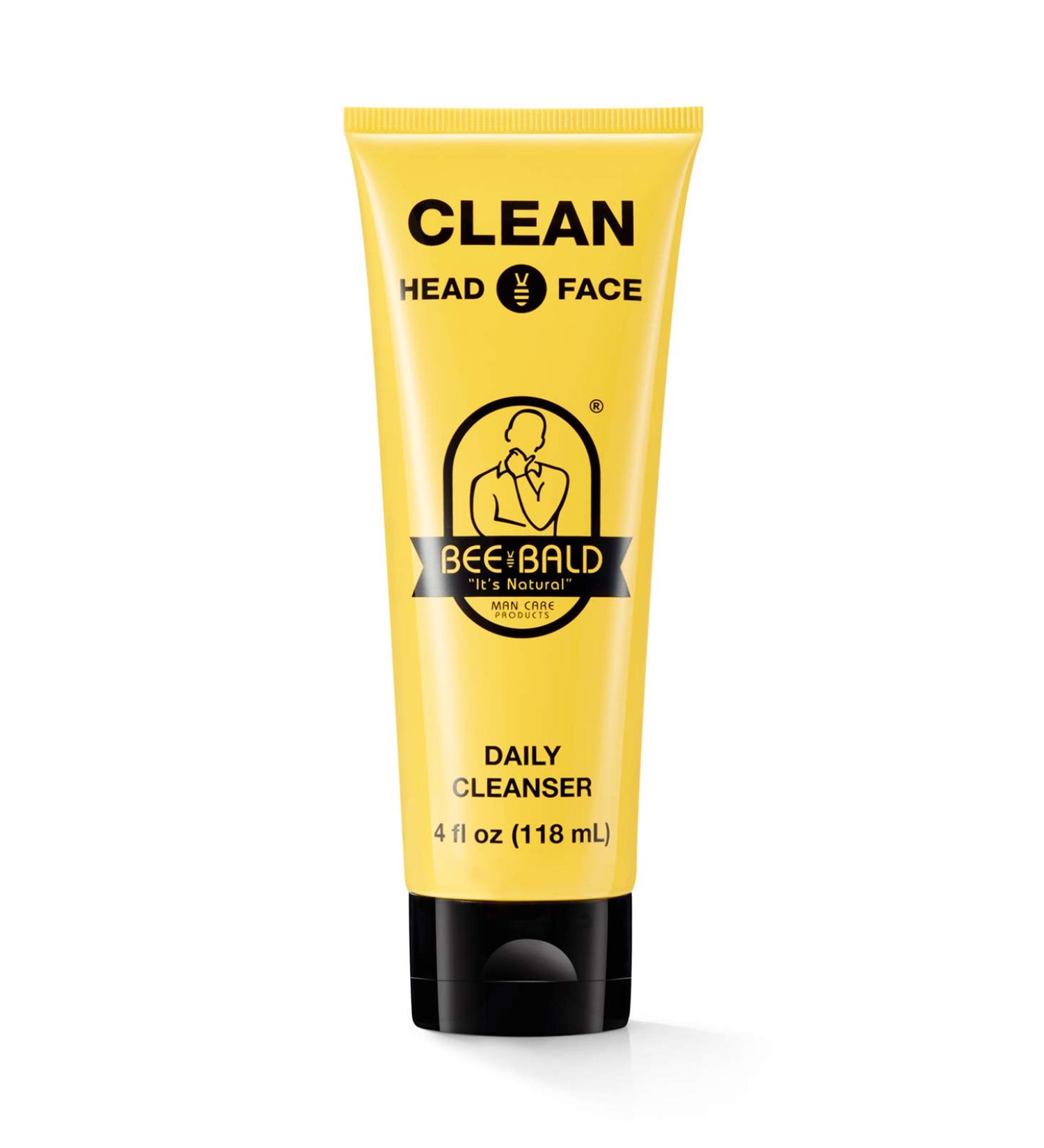 Bee Bald CLEAN Daily Cleanser - Gentle Scrub for Face & Head | 4 Fl. Oz - Buy Online on GoSupps.com