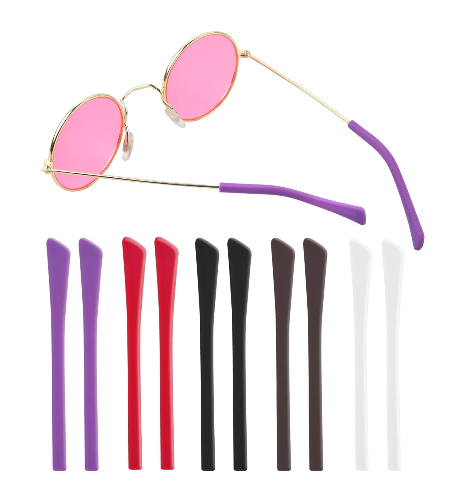 Silicone Anti-Slip Covers for Glasses - 5 Pairs of Replacement End Caps | Durable Anti-Slide Accessories for Metal Sunglasses - Buy Online on GoSupps.com