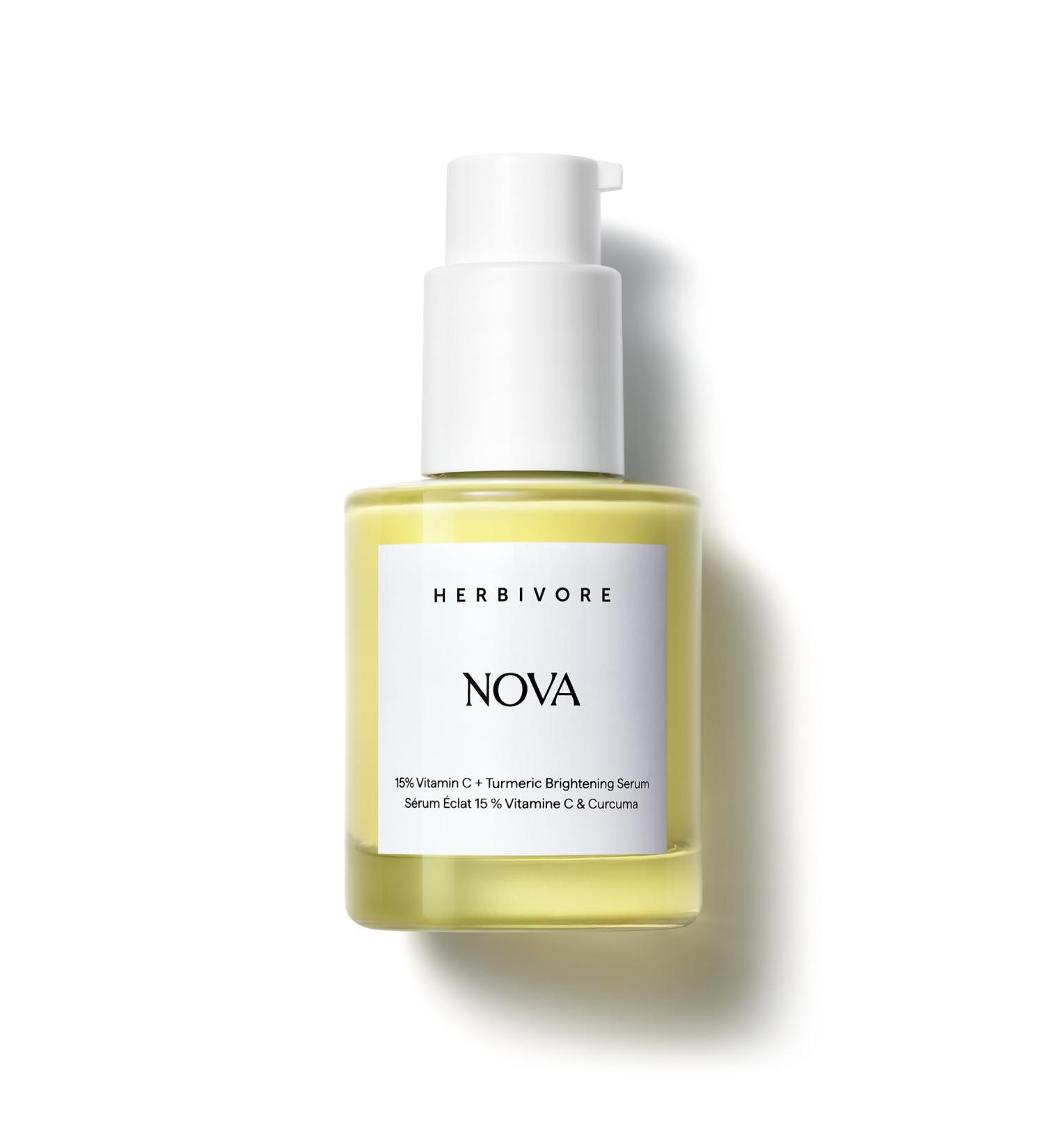 HERBIVORE Nova 15% Vitamin C + Turmeric Brightening Serum for Dark Spots Hyperpigmentation + Even Skin Tone | Vegan Plant-Based Cruelty-Free 30 mL / 1 oz 1 Fl Oz (Pack of 1) Nova Serum - Buy Online on GoSupps.com