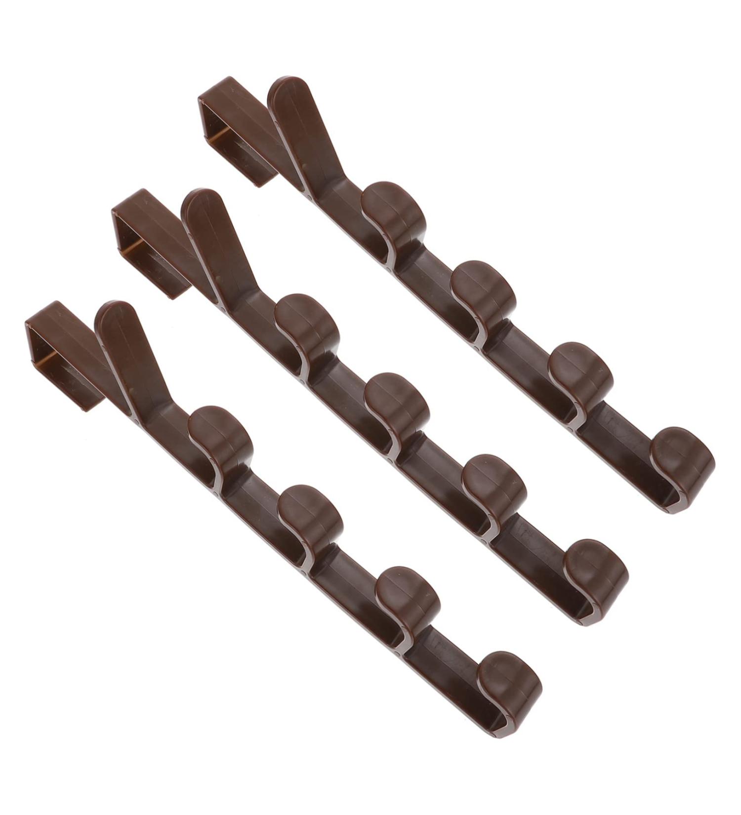 LABRIMP 3pcs Door Coat Hook Hat Hooks Purses Coat Hangers Coat Hooks Entryway Door Back Hook Organizer Towel 28.5X3.8X2CM Brown - Buy Online on GoSupps.com