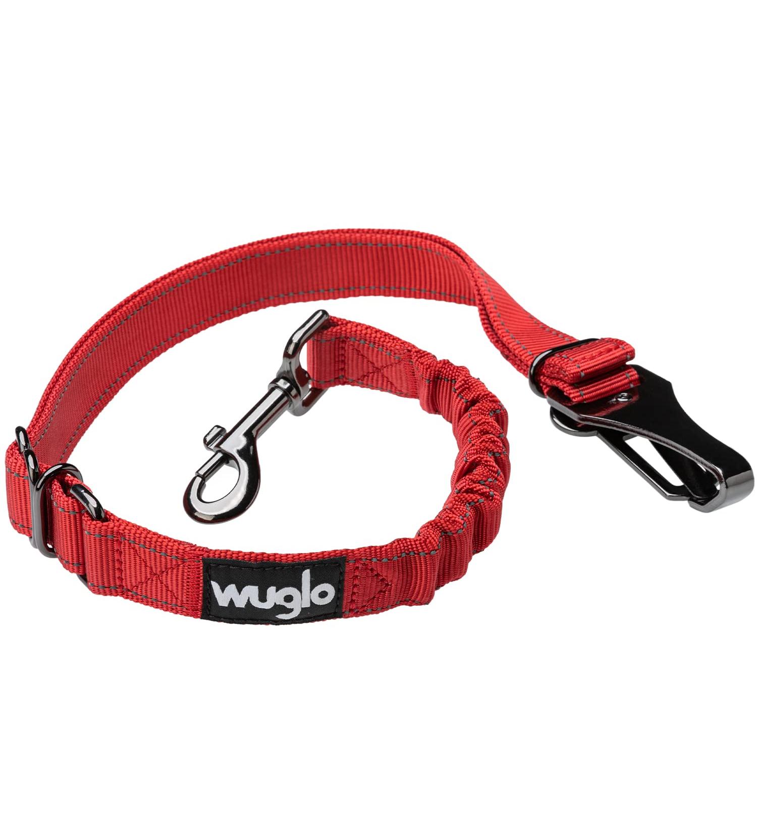 30-95cm Wuglo Dog Car Belt | Adjustable Safety Snap for Pet in Child Seat | Universal Fit Red Dog Buckle - Buy Online on GoSupps.com