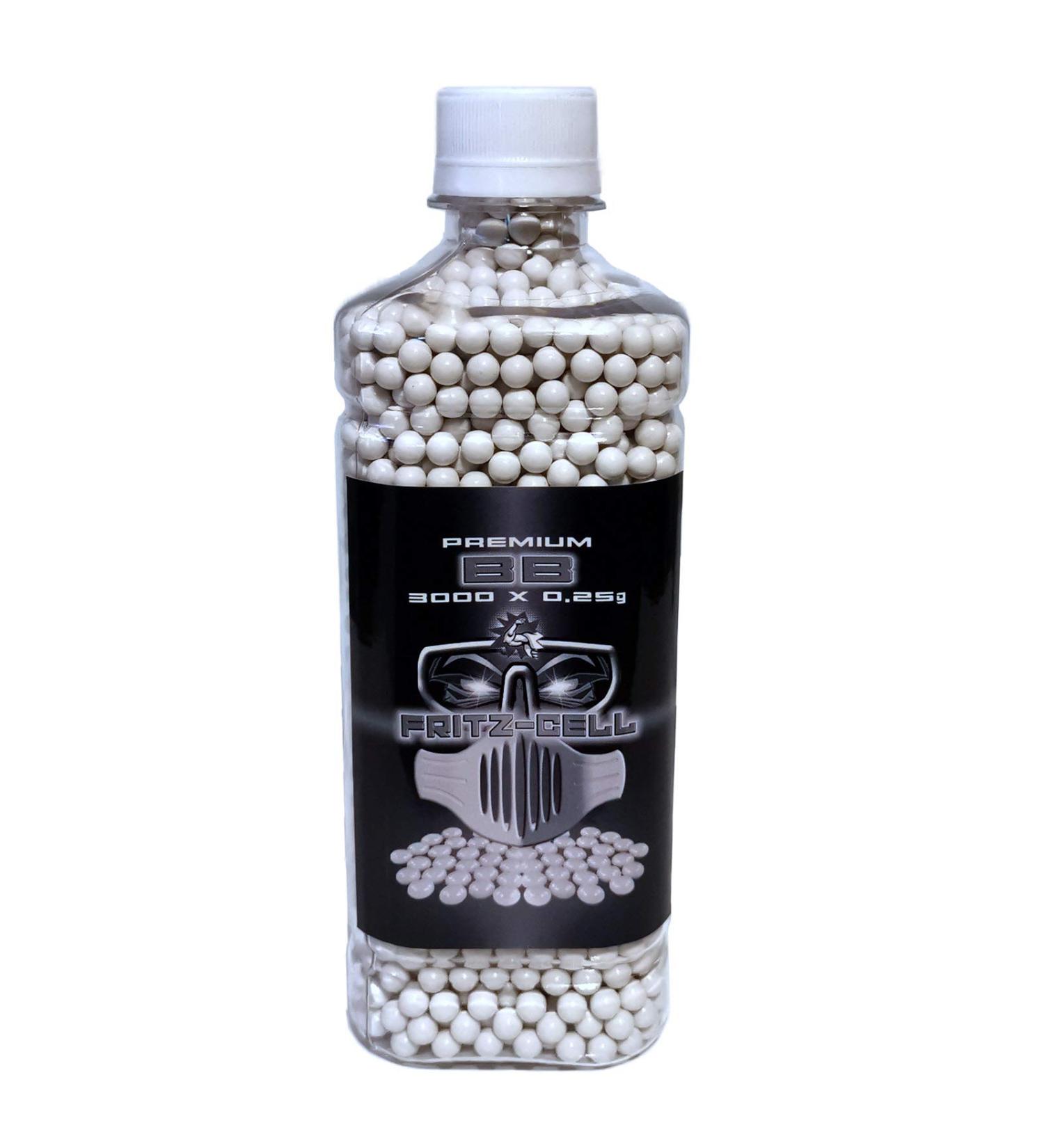 WEILAX Airsoft Softair Balls Fritz-Cell Premium BBS 6 mm 0.25g Bottle 3000 Pieces