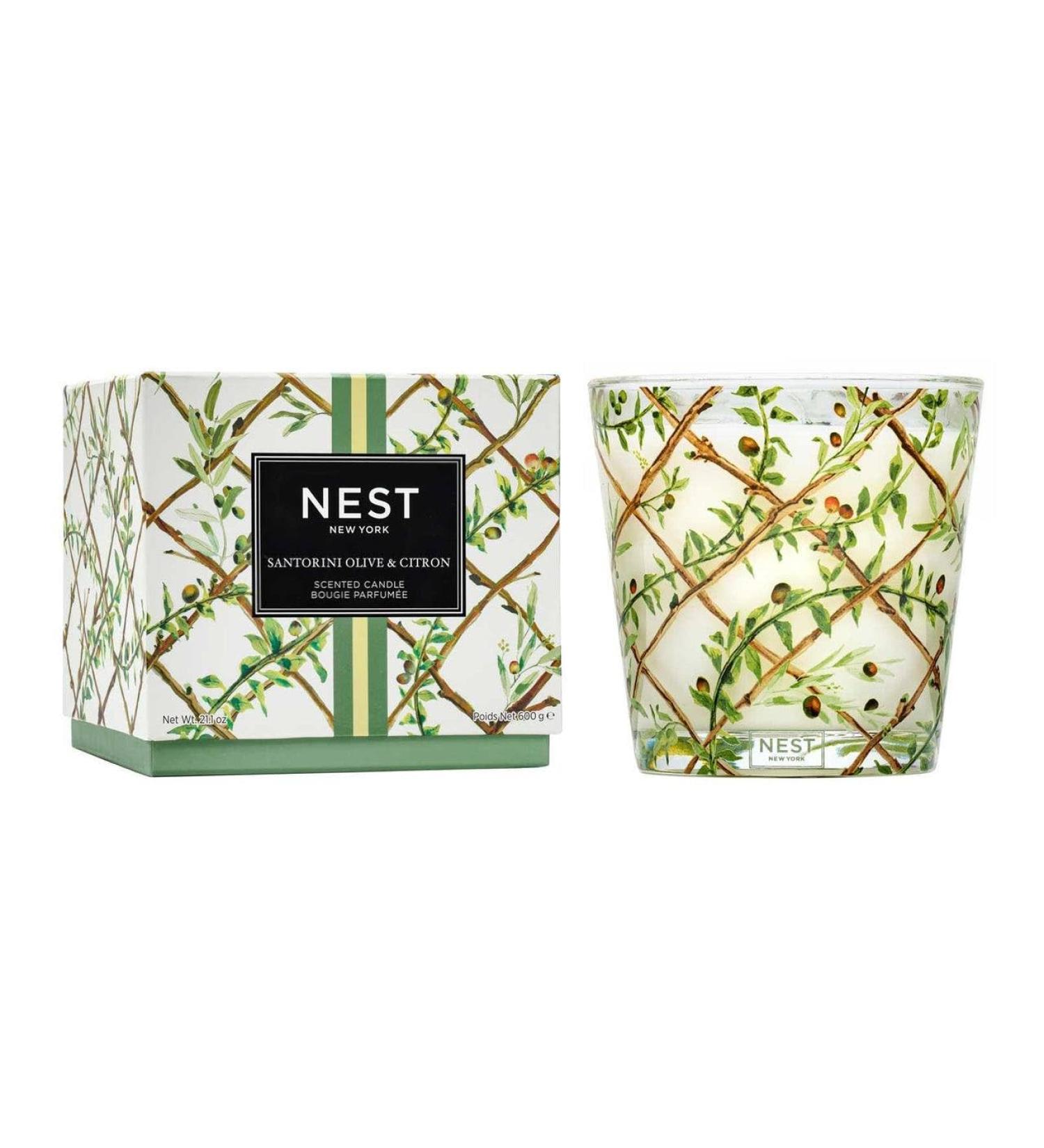 NEST New York Santorini Olive & Citron Decorative 3-Wick Candle 21.2 oz