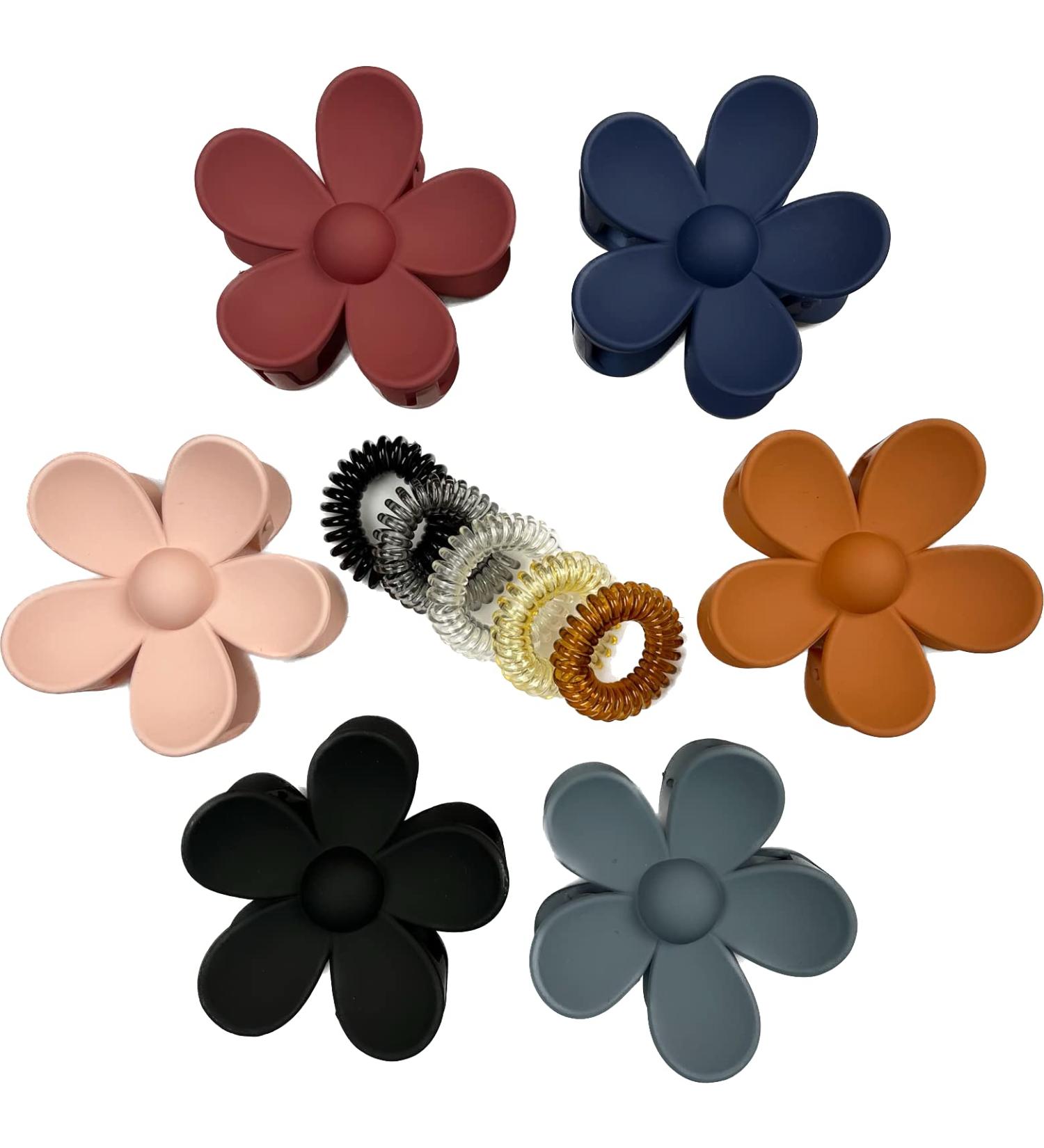 6 Pack 3 Inch Flower Claw Clips for Women - Large Non-Slip Strong Hold for Thin, Thick, Curly Hair - Buy Online on GoSupps.com