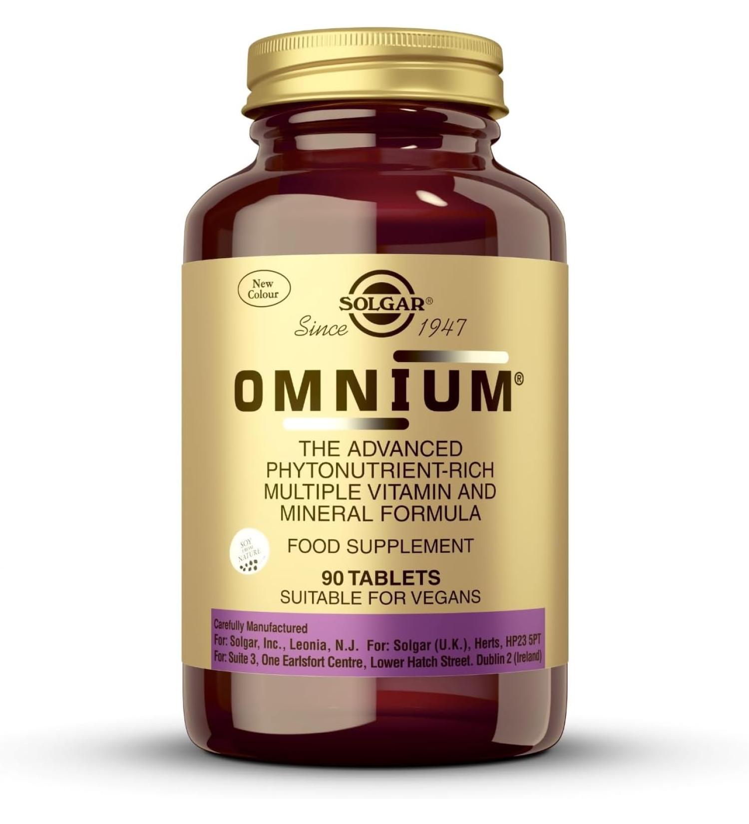 SOLGAR Omnium Phytonutrient Complex + Multiple Vitamin & Mineral Formula - 90 Tablets - Buy Online on GoSupps.com