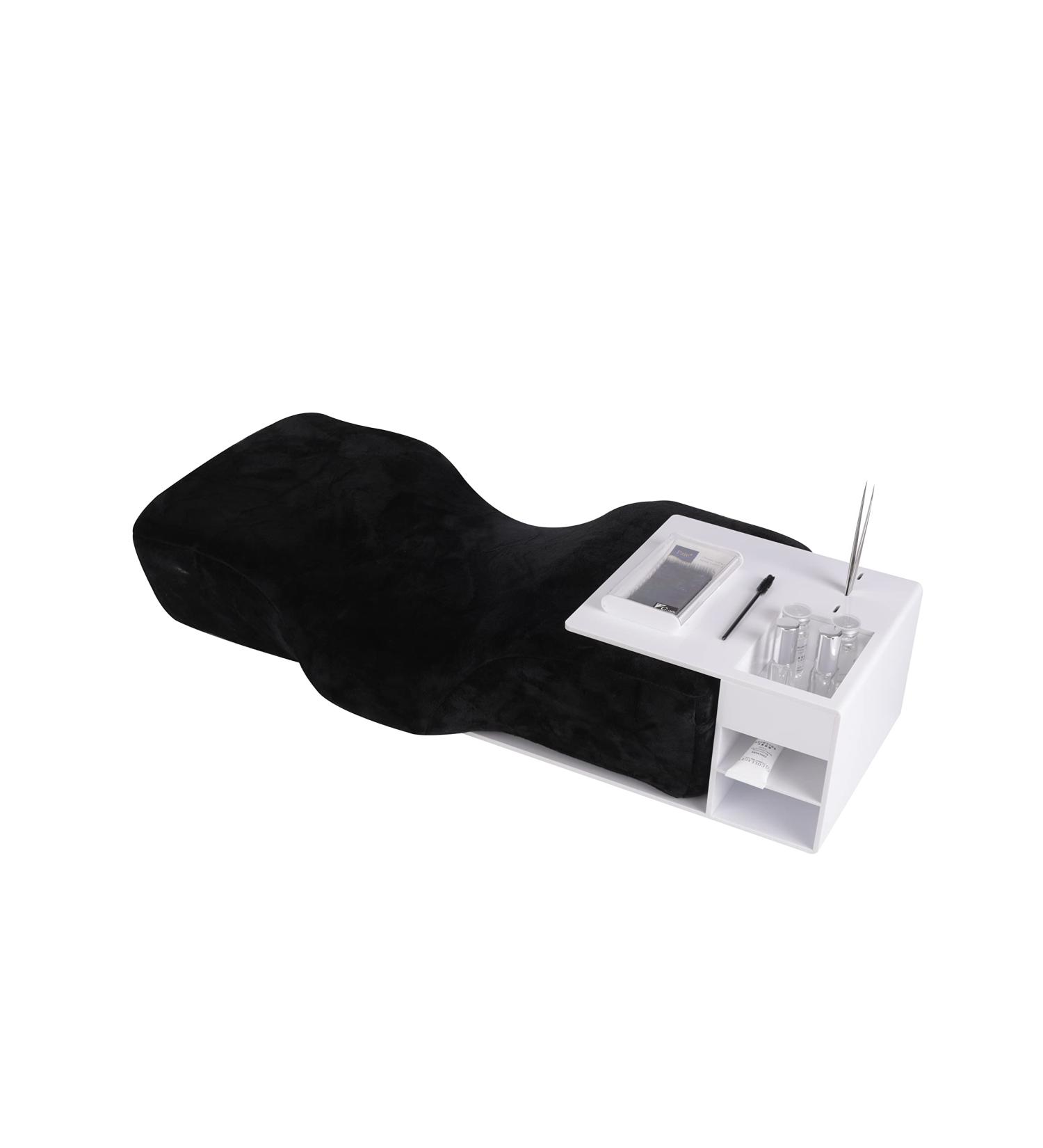 Professional White Eyelash Extension Memory Foam Pillow with Organizer Stand - Grafting Pillow with Velvet Pillowcase - Buy Online on GoSupps.com