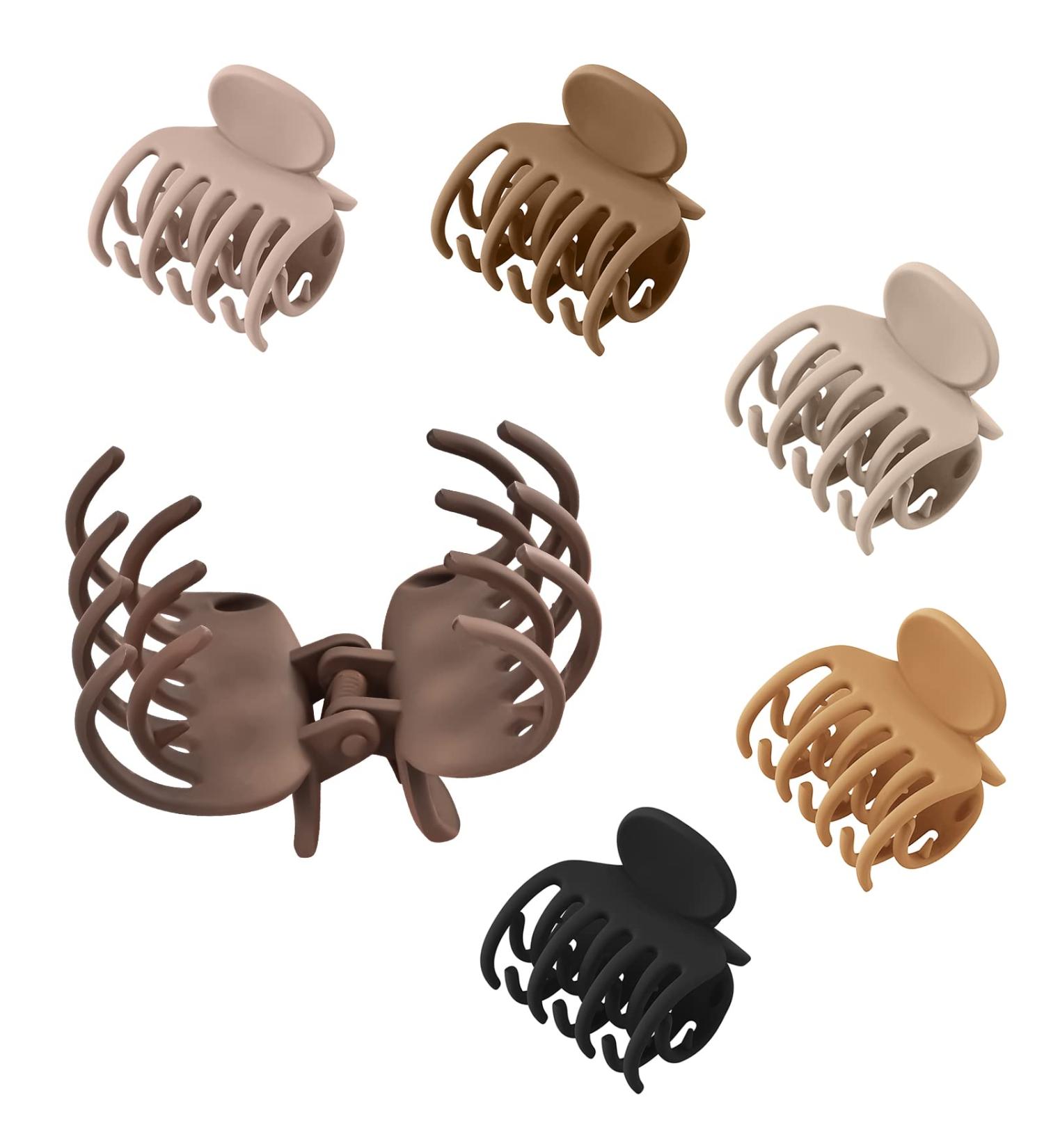 Double Row Teeth Small Hair Claw Clips | 1.57 Inch Matte Hair Clips for Women and Kids - Pack of 6 | No Slip Cute Size Jaw Clips for Fine Thin Short Hair by Lolalet - Buy Online on GoSupps.com