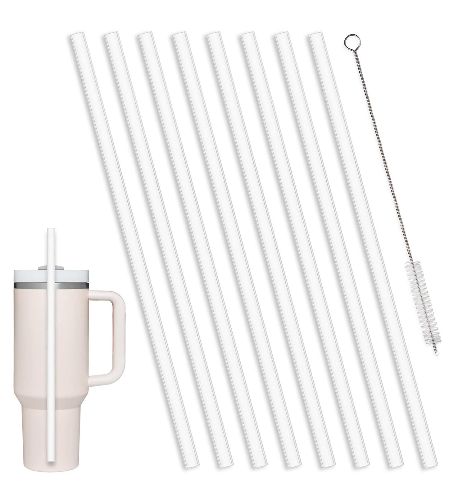 8 Pack Replacement Straws for Stanley Tumbler - Reusable Plastic Straws - 12.5 - with Cleaning Brush - Buy Online on GoSupps.com