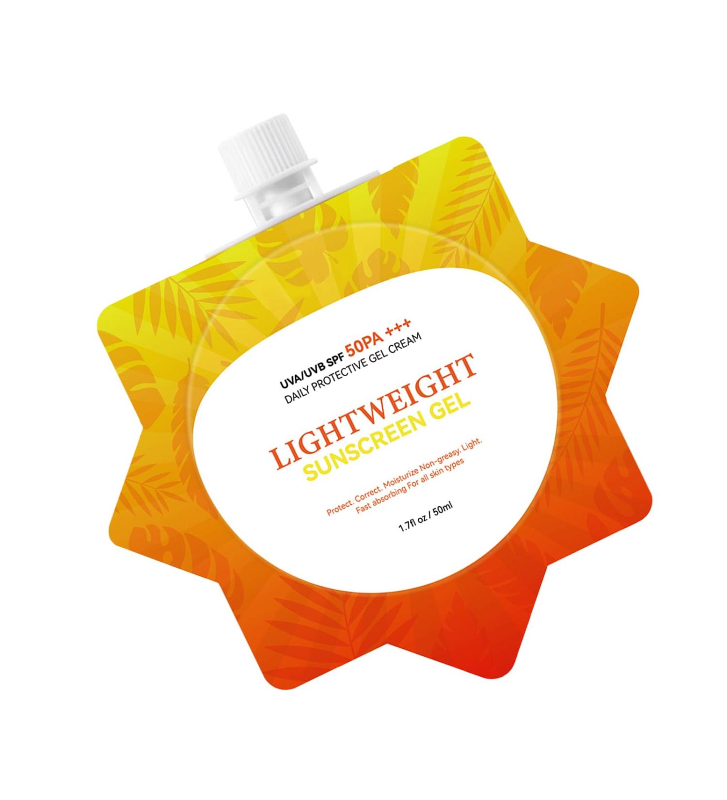  Mimoqk Sunscreen Gel UV Protection Cream SPF 50+ Sunblock Sweat-Resistant Moisturizer Lightweight Non-Greasy 50 ml Tube for Travel Outdoor Camping Sports - Buy Online on GoSupps.com