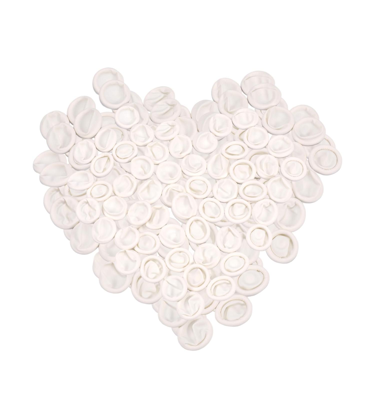 Annhua Latex Finger Cots 150pcs - Disposable Finger Covers for Hospitals & Beauty Salons | Waterproof, Anti-Static, White 100g - Buy Online on GoSupps.com
