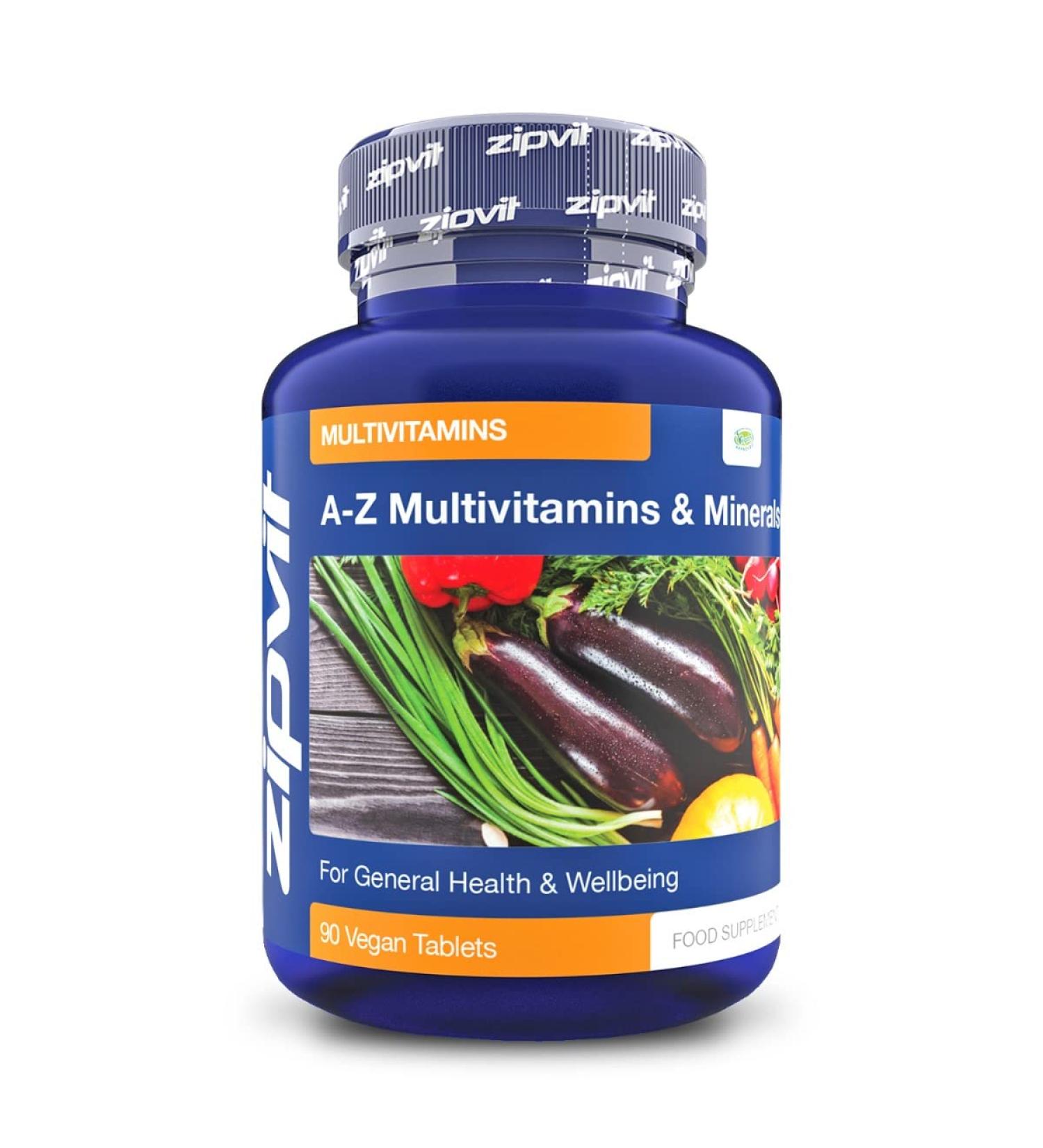 Vegan Multivitamin Tablets for Women & Men - 90 Tablets - 6 Month Supply - 25 Essential Vitamins & Minerals - Buy Online on GoSupps.com