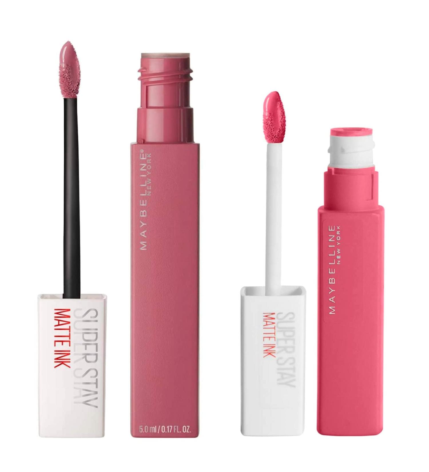 Maybelline New York Superstay Matte Ink Lip Color 15 Lover Superstay Mat Ink Lip Color 125 Inspires - 2 Roseburst with Pointed Applicator