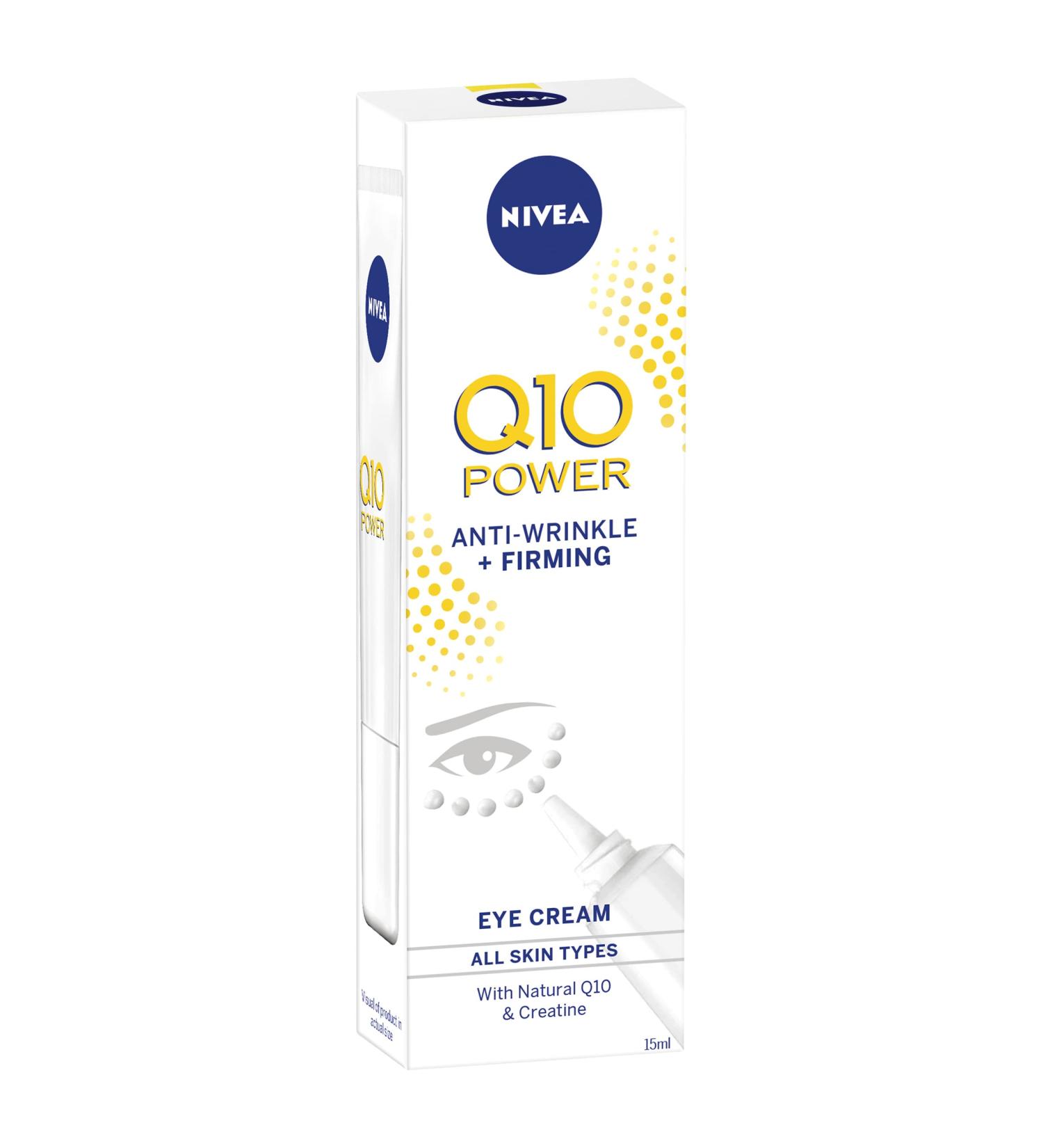 Nivea Q10 Power Anti-Wrinkle + Firming Eye Cream 15ml - Reduce Wrinkles and Firm Skin - Buy Online on GoSupps.com