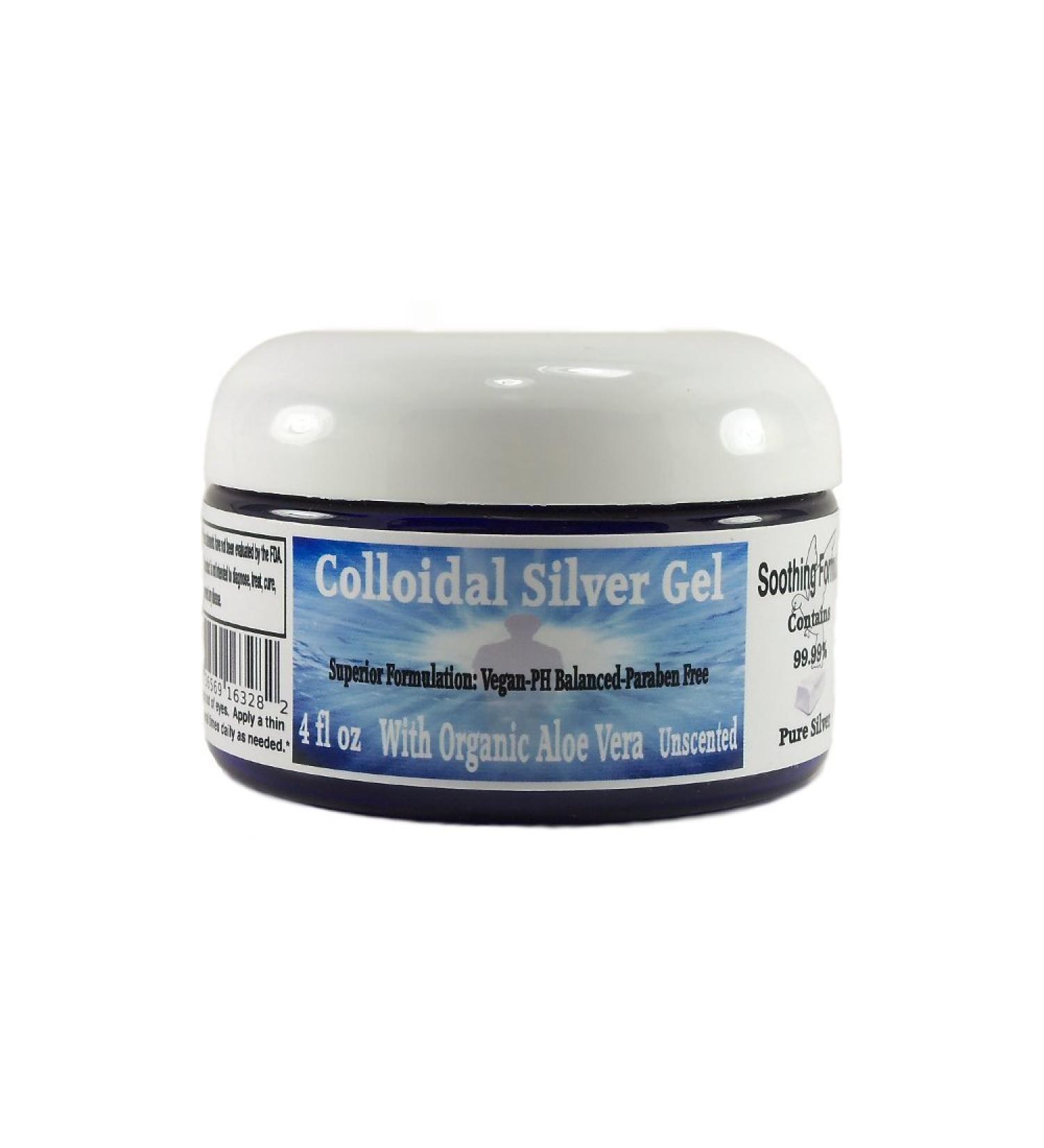Organic Aloe Vera Colloidal Silver Gel | 100 PPM 99.99% Pure | 4 oz. Jar | Simple Safe Ingredients - Buy Online on GoSupps.com