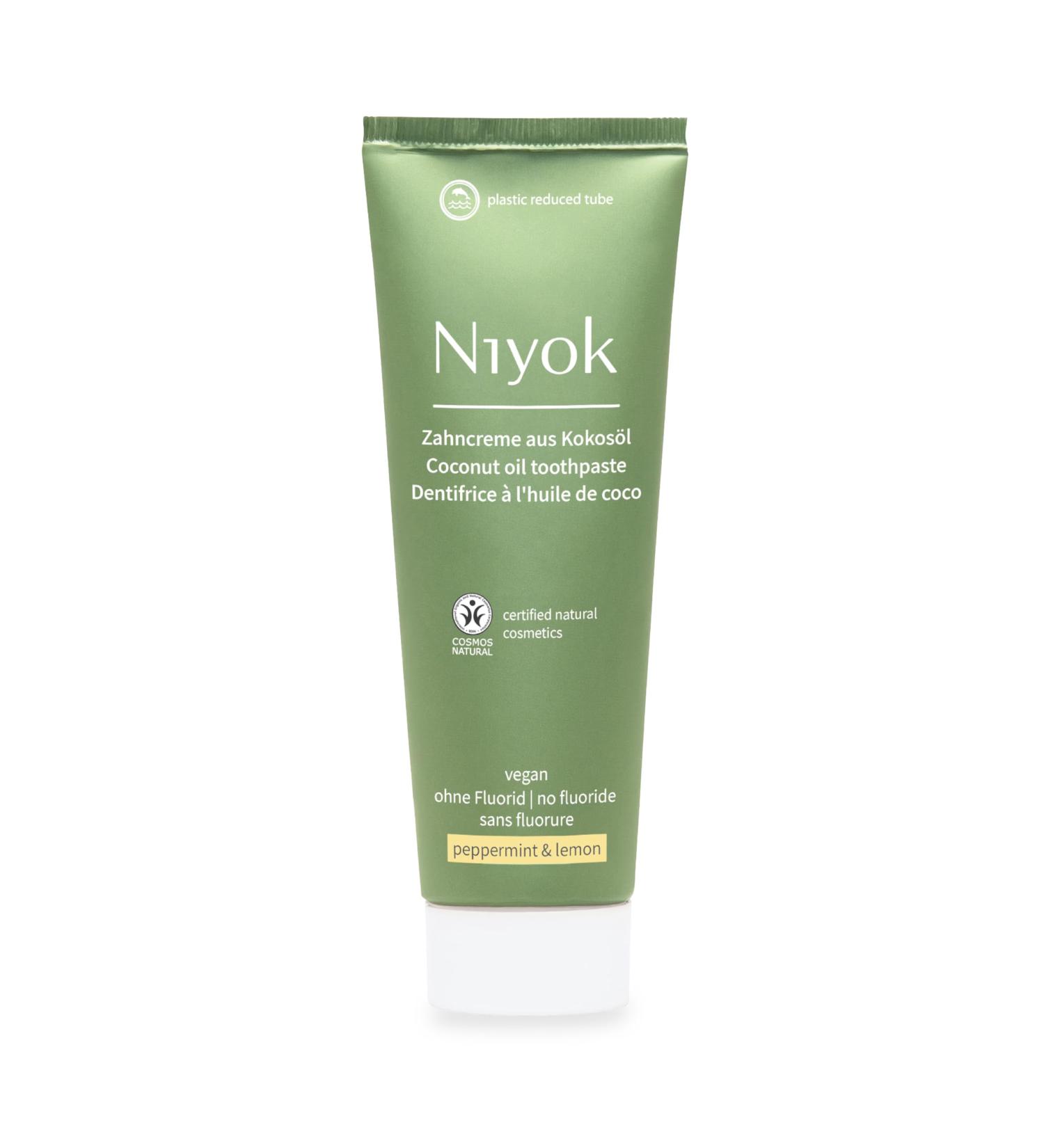 Natural Fluoride-Free Coconut Oil Toothpaste | Peppermint & Lemon | 75ml - Shop Internationally - Buy Online on GoSupps.com