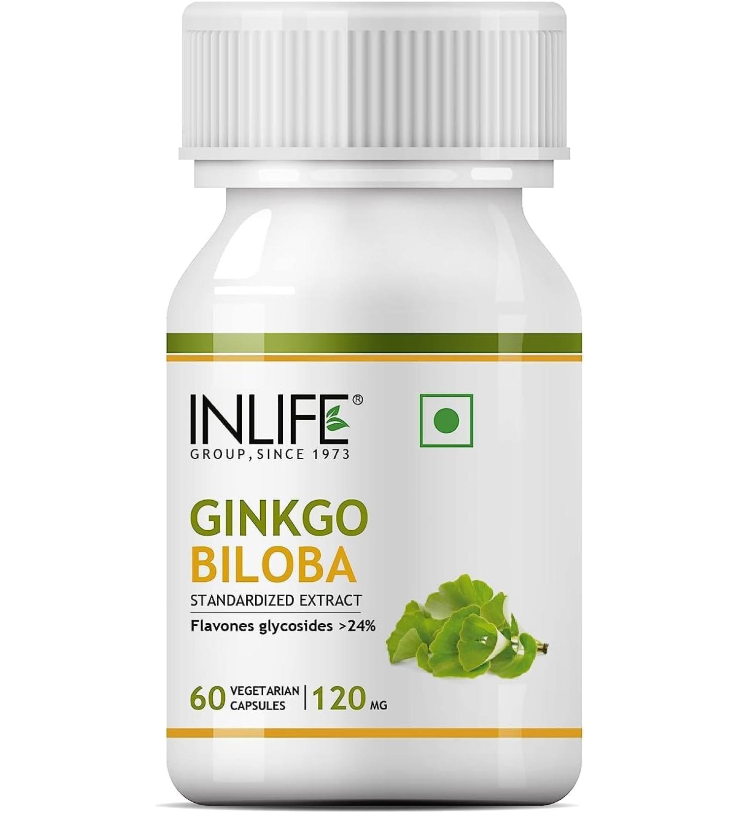 Ginkgo Biloba Extract 120mg (60 Vegetarian Capsules) for Healthy Brain Function - Buy Online on GoSupps.com