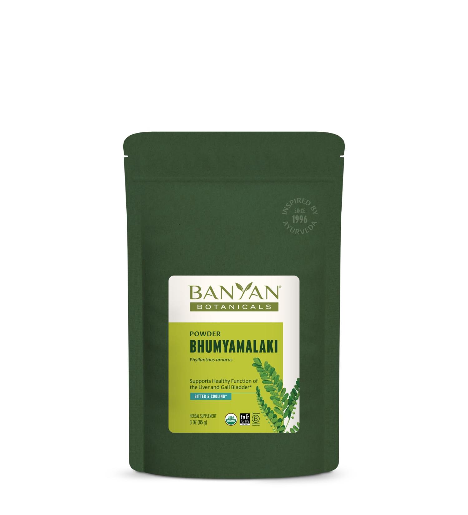 Banyan Botanicals Bhumyamalaki Powder Organic Bhumyamalaki (Phyllanthus spp.) Herb Powder Bitter & Cooling Natural Ayurvedic Liver Detox* 3 oz Non-GMO Sustainably Sourced Vegan - Buy Online on GoSupps.com