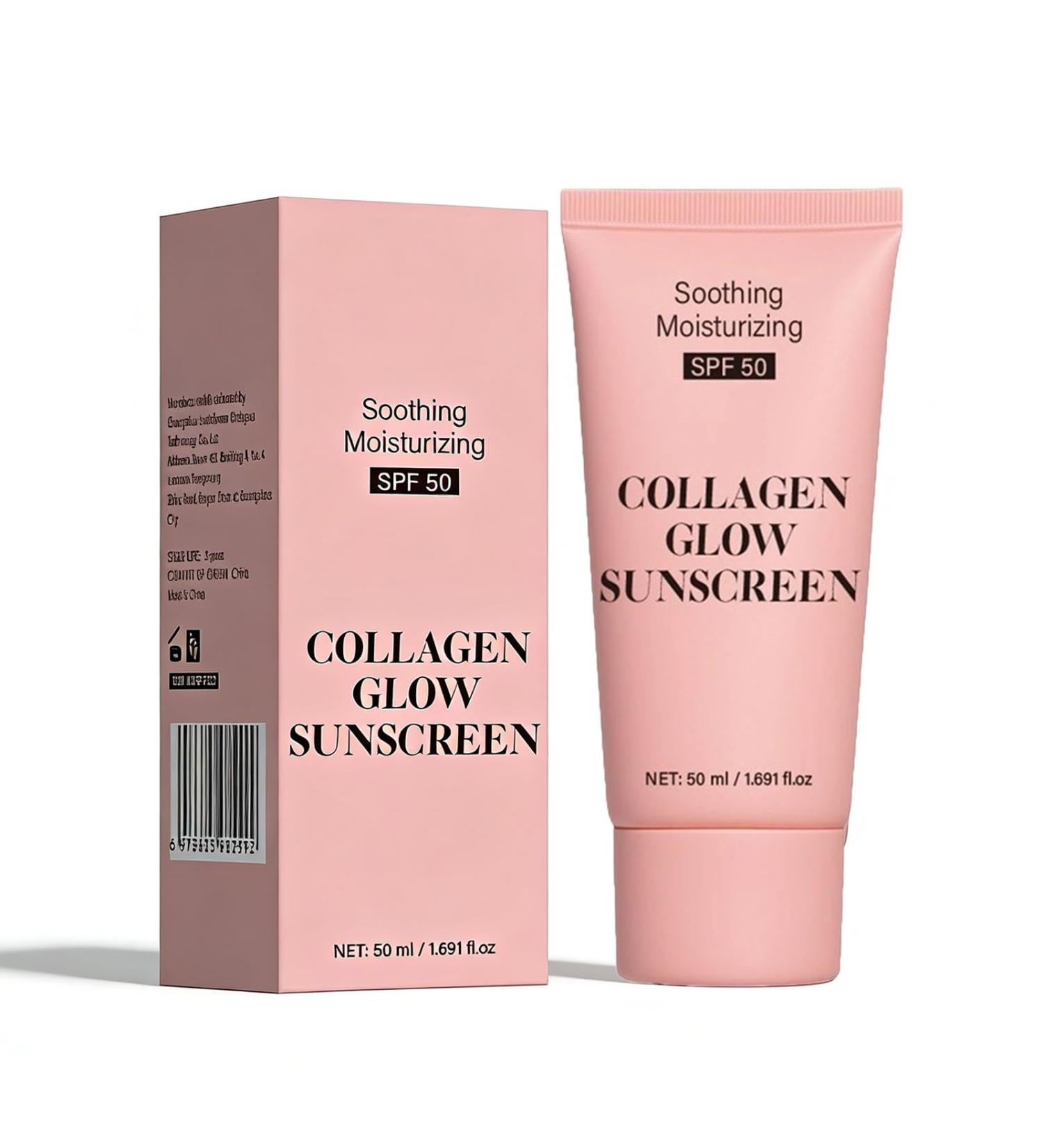 Collagen Sunscreen SPF 50 Moisturizer Sunscreen for Face Broad Spectrum Sunscreen for Face & Body Lightweight Non-Sticky Hydrating Lotion Travel Size (1pc) - Buy Online on GoSupps.com